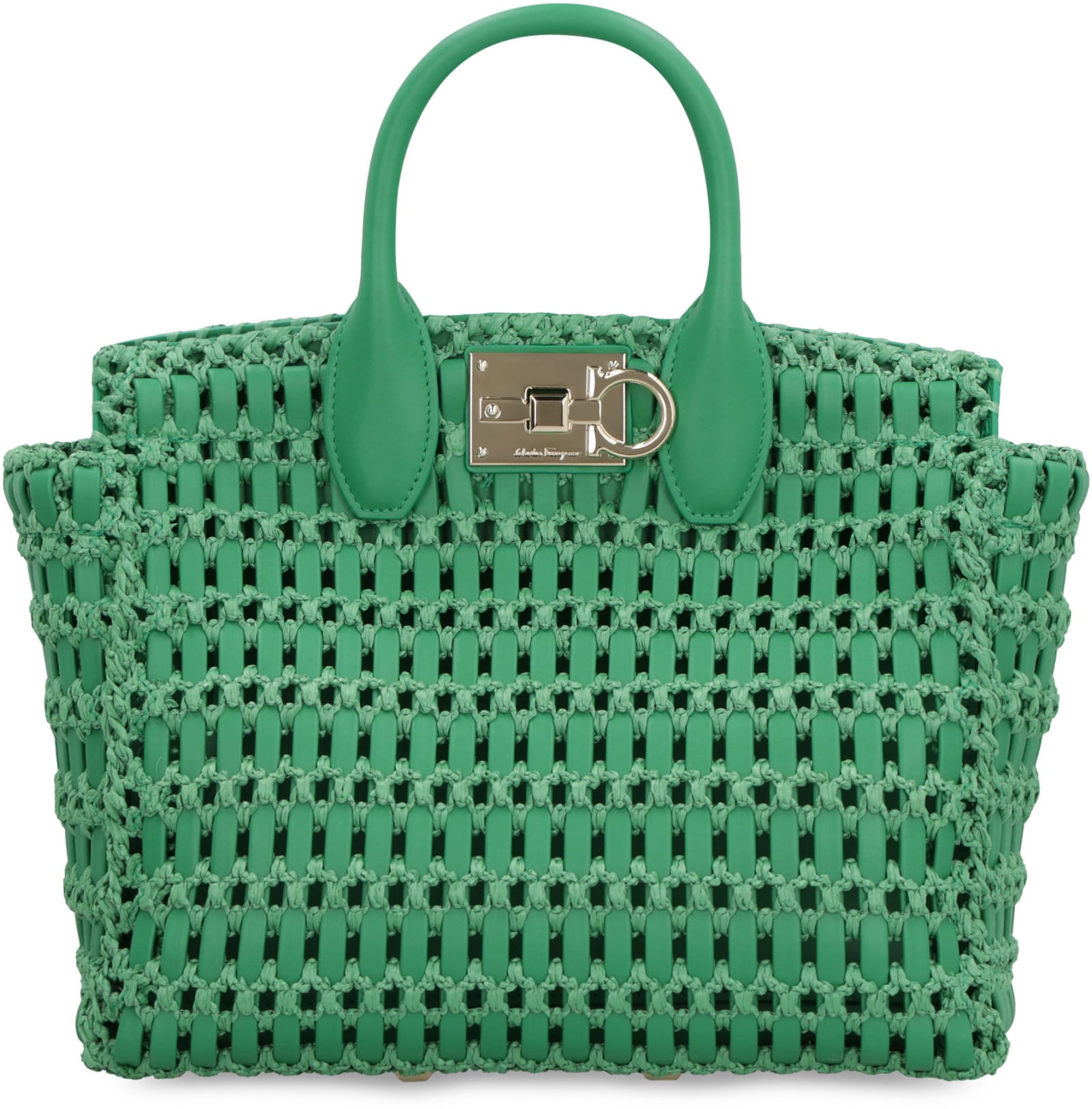 Shop Ferragamo The Studio Box Handbag In Green