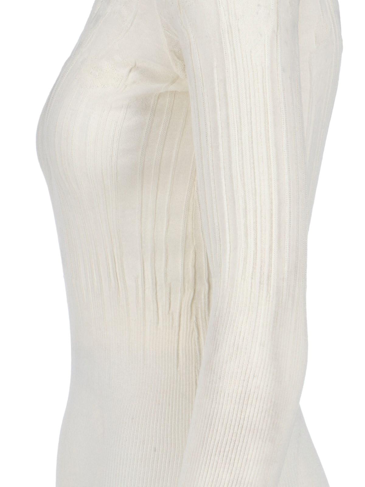 Bottega Veneta Womens Chalk High-neck Slim-fit Cotton-blend Top In White