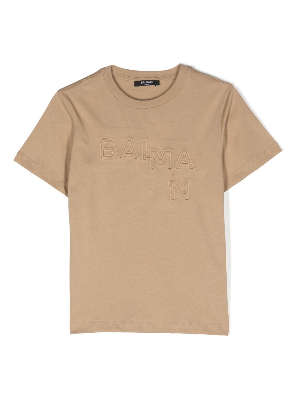 Balmain Kids' T-shirt With Embossed Logo In C