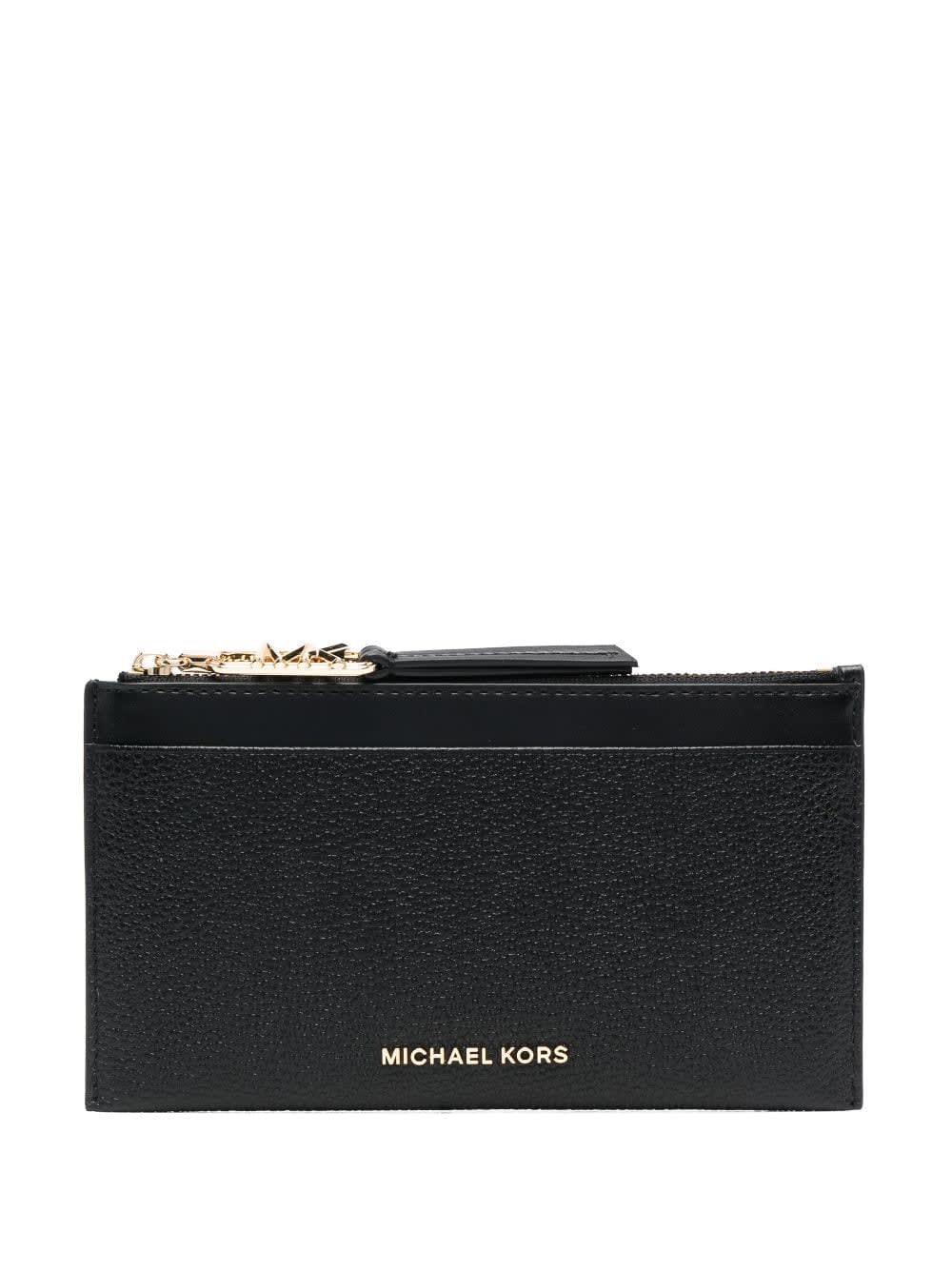 Michael Kors Womens Black Empire Zip Card Case