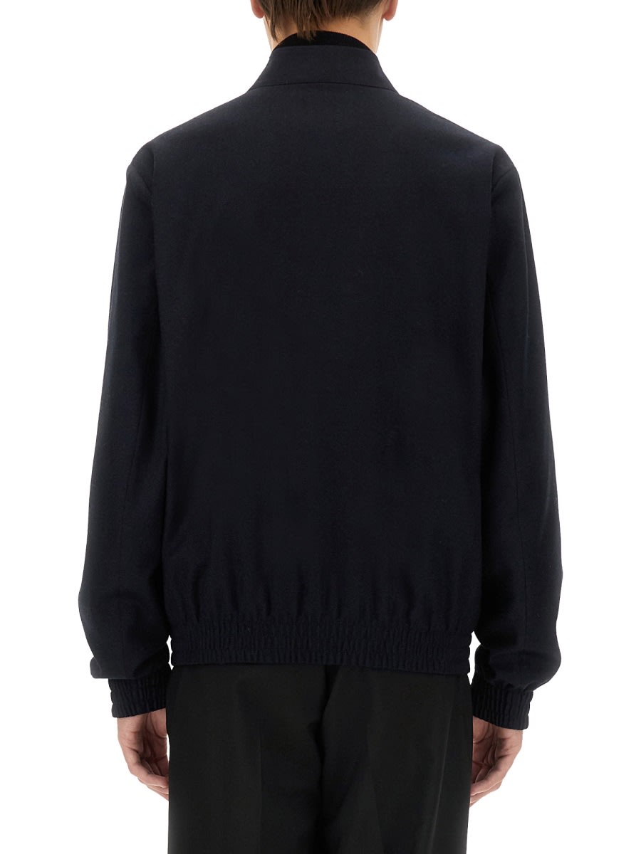 Shop Zegna Wool Bomber. In Black