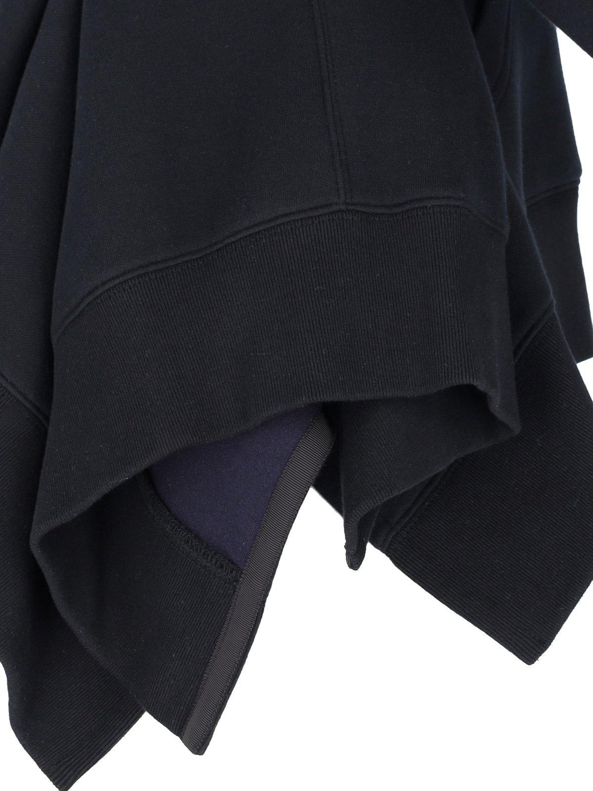 Shop Sacai Zipped Drawstring Hoodie In Black