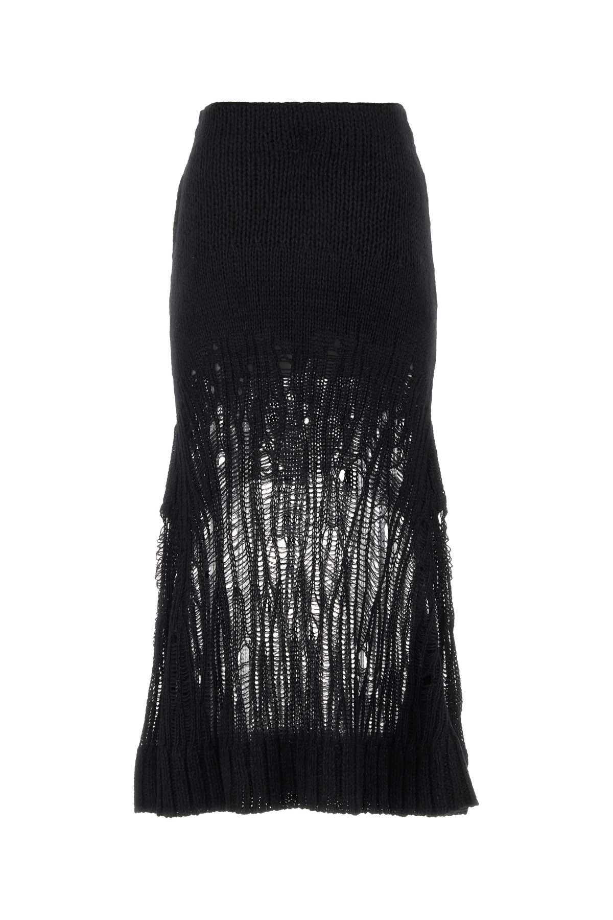 Shop Chloé Black Wool Blend Skirt