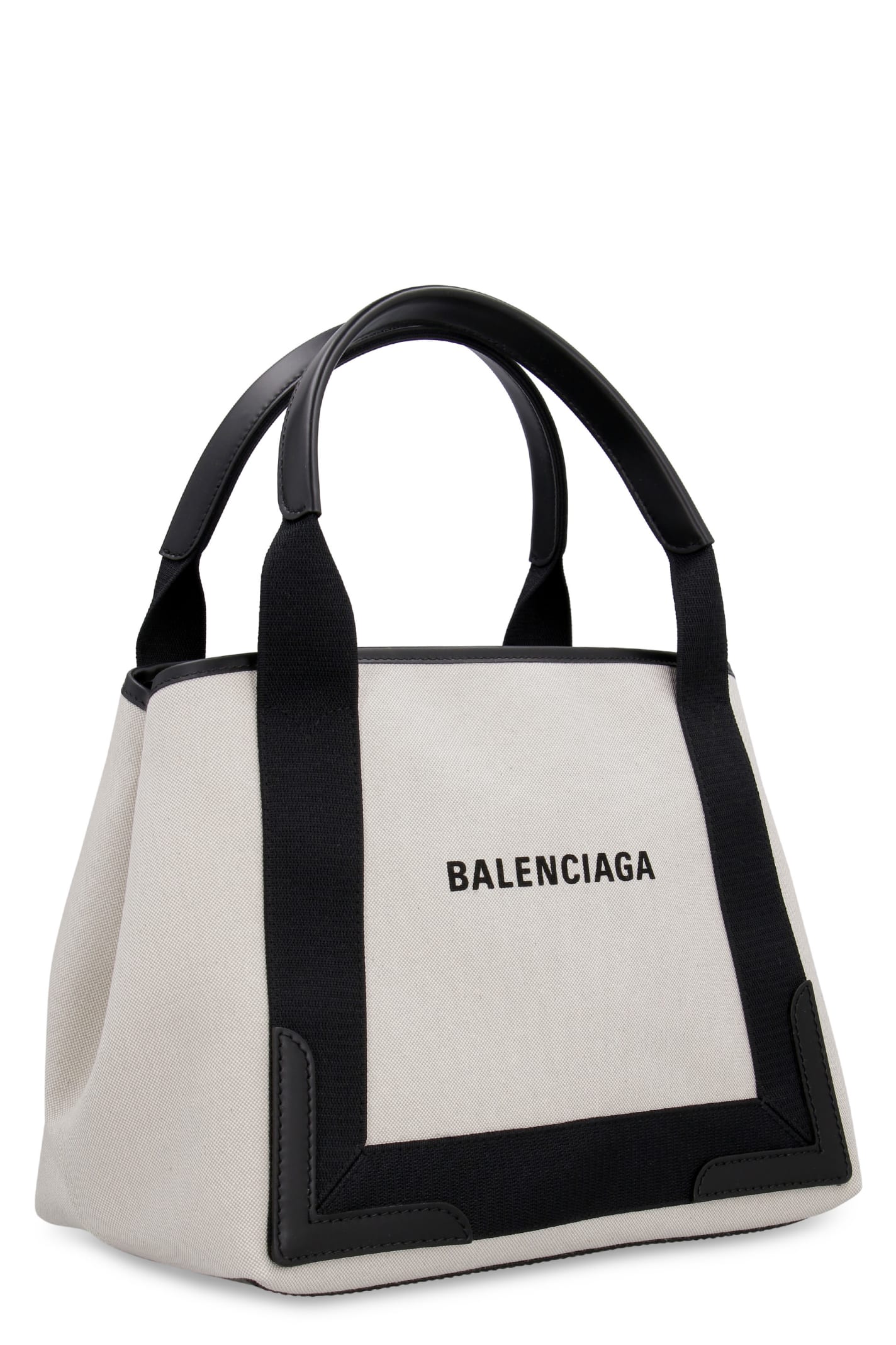 Shop Balenciaga Cabas Canvas Tote Bag In Panna