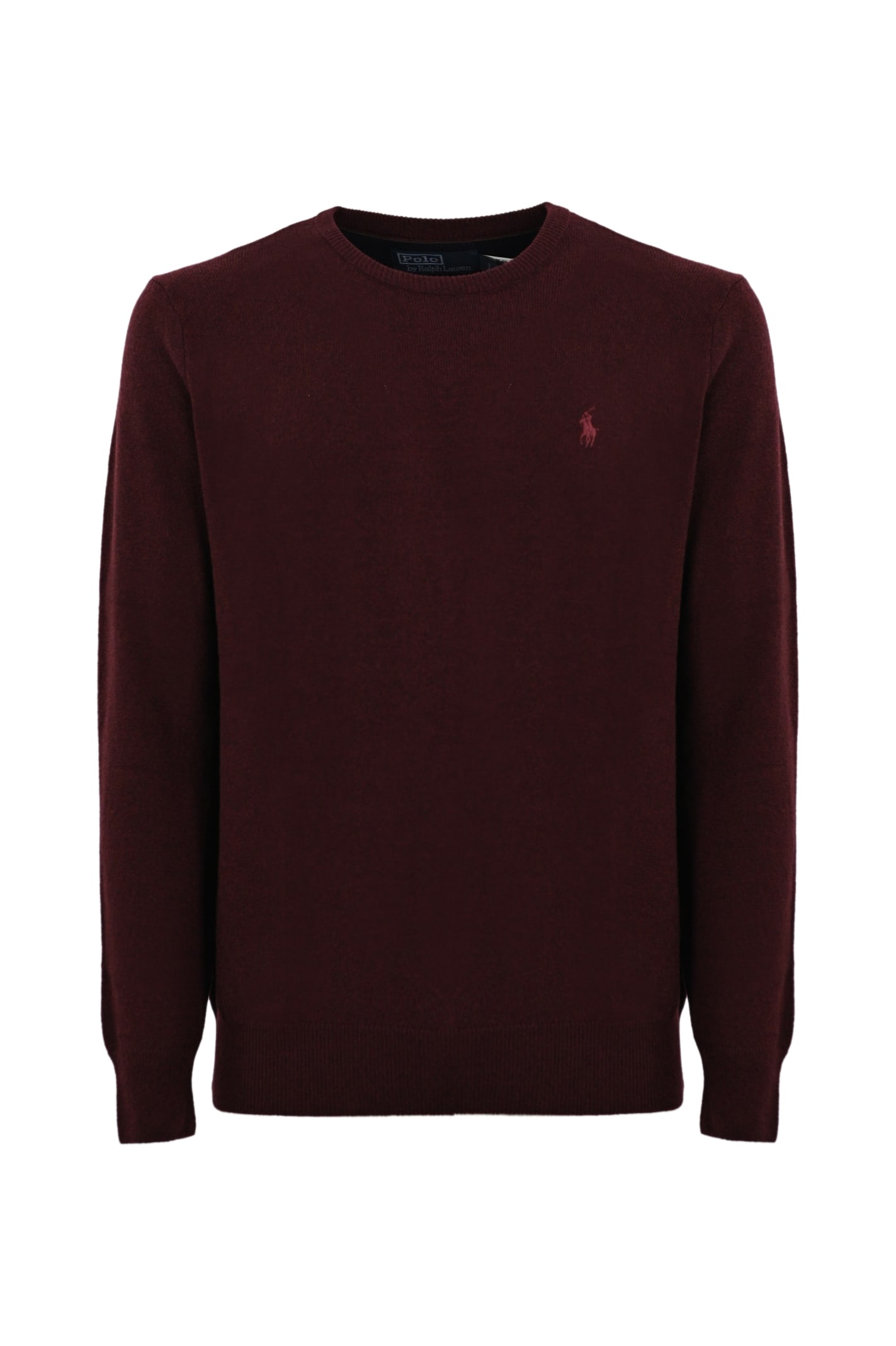 Shop Polo Ralph Lauren Wool Sweater With Pony In Wine