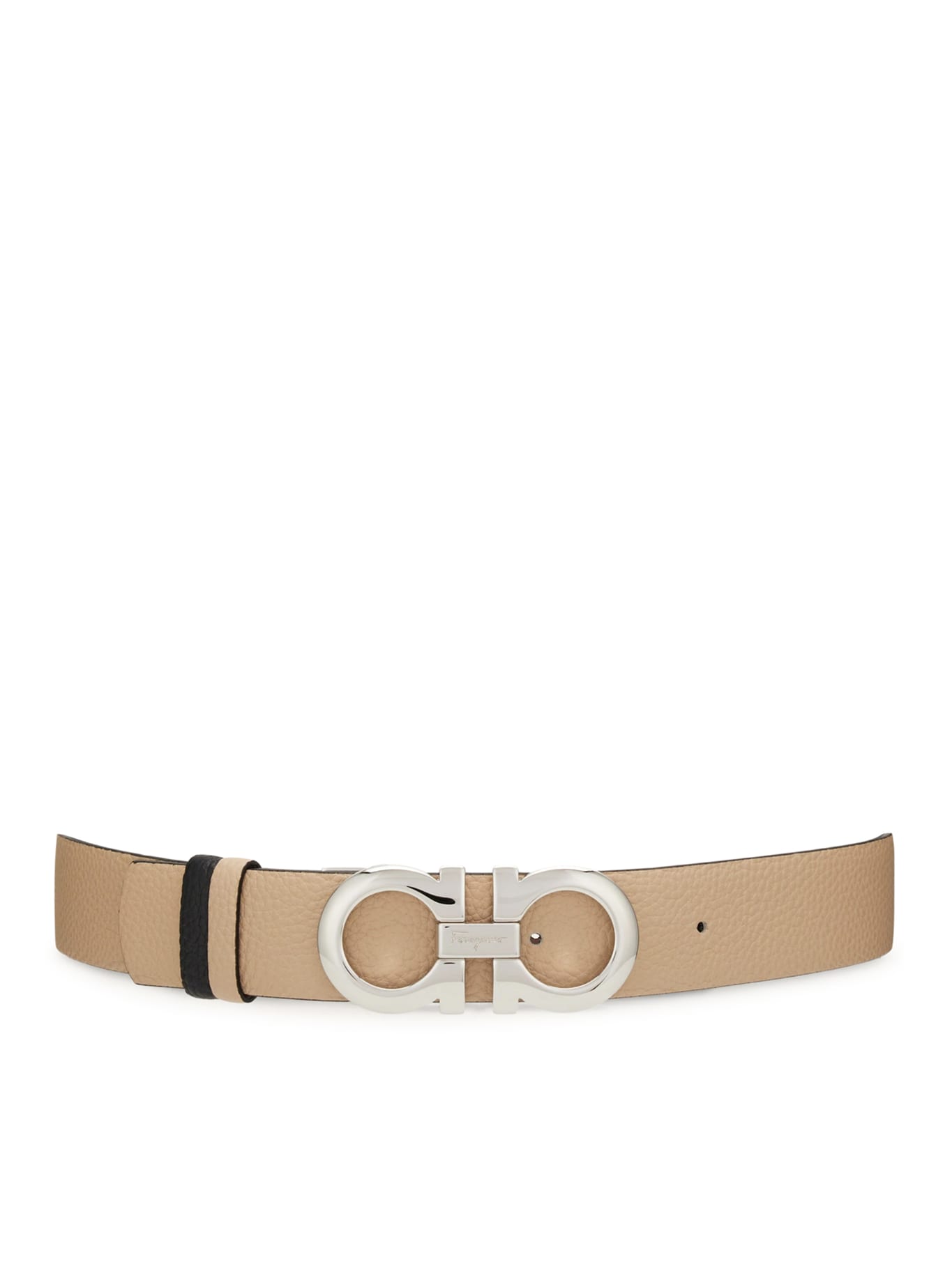 Shop Ferragamo Cappuccino Leather Reversible Belt In New Bisque Black