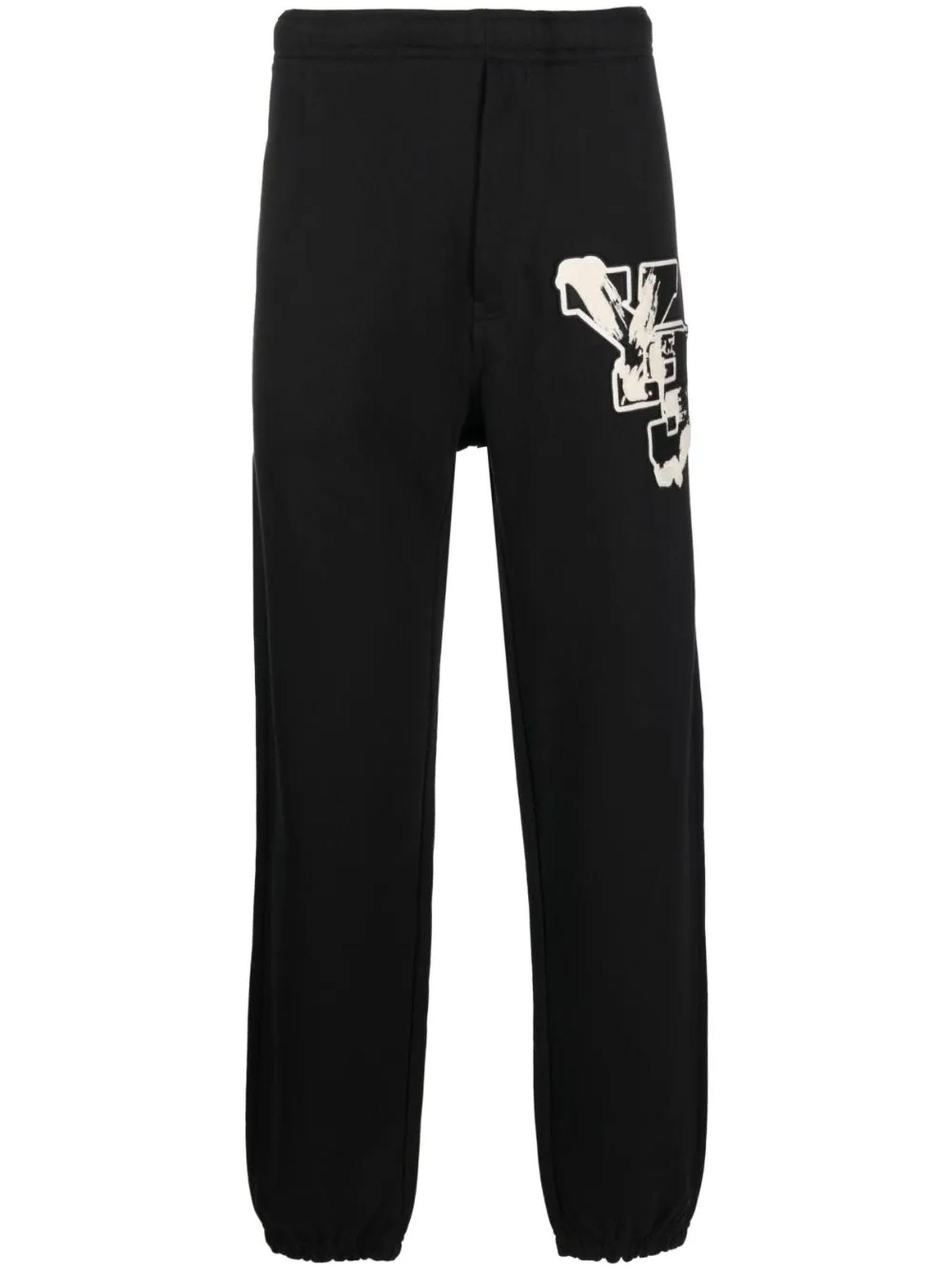 Y-3 Graphic Print Track Pants For Men And Women In Nero