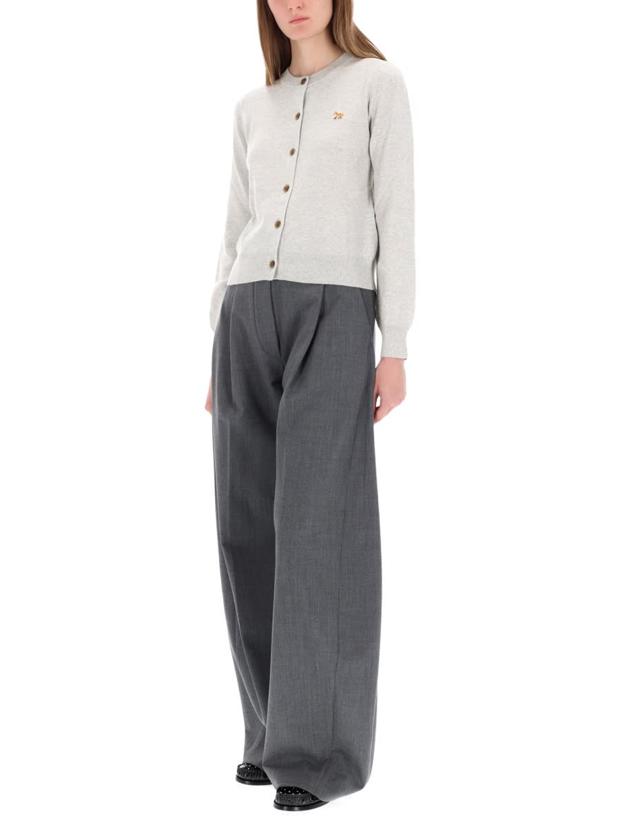 Maison Kitsuné Baby Fox Cardigan In Gray