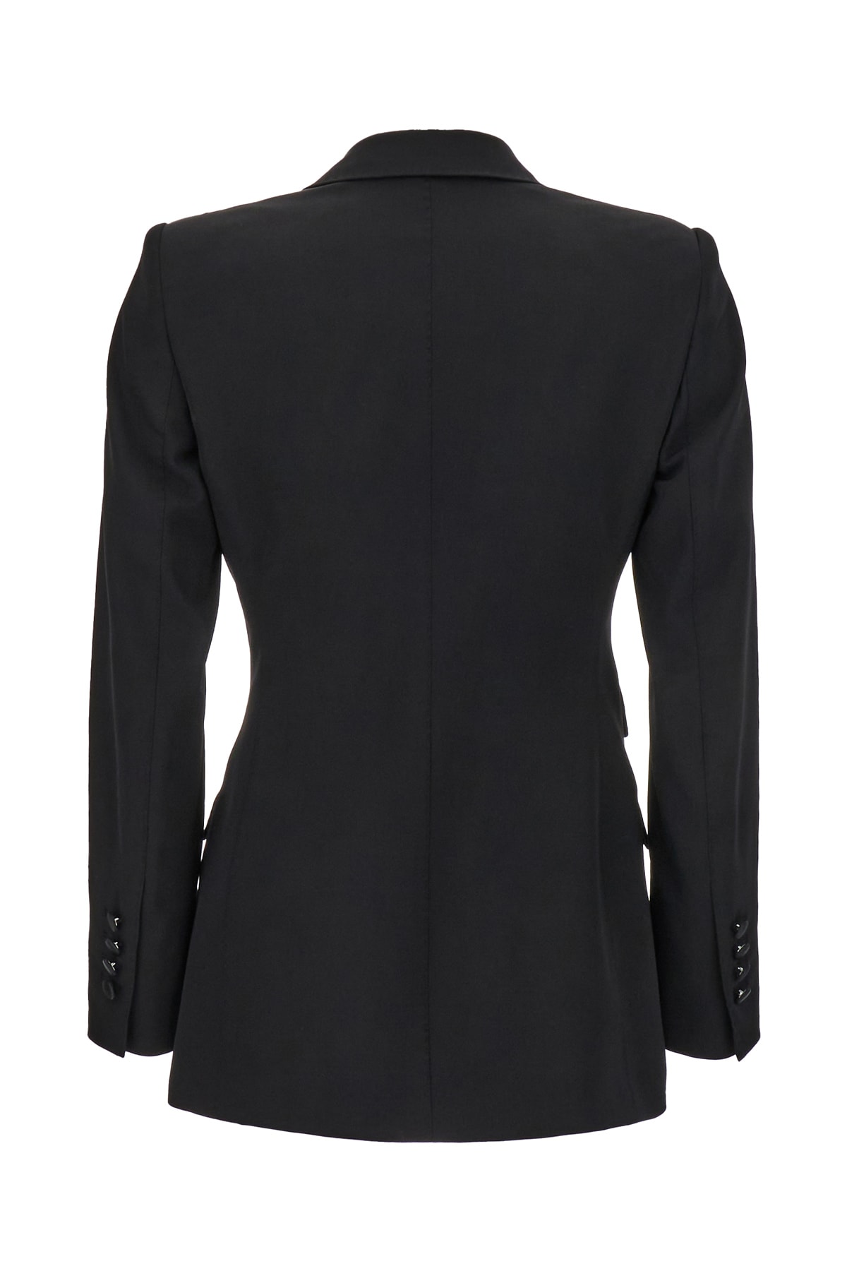 Shop Dolce & Gabbana Black Stretch Wool Blend Blazer In N0000