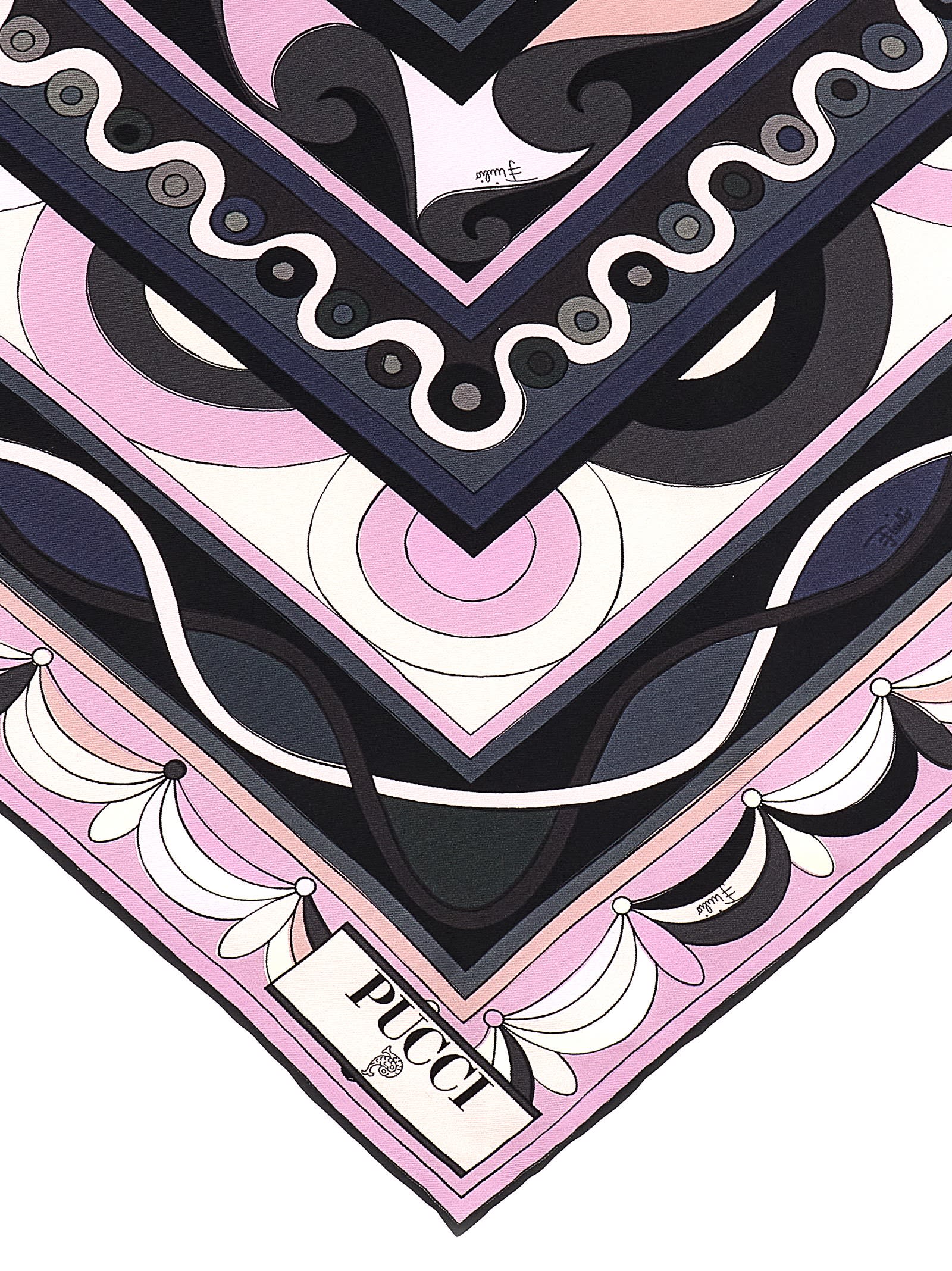 Pucci Triangle Scarf Lightweight Soft Texture In Pink