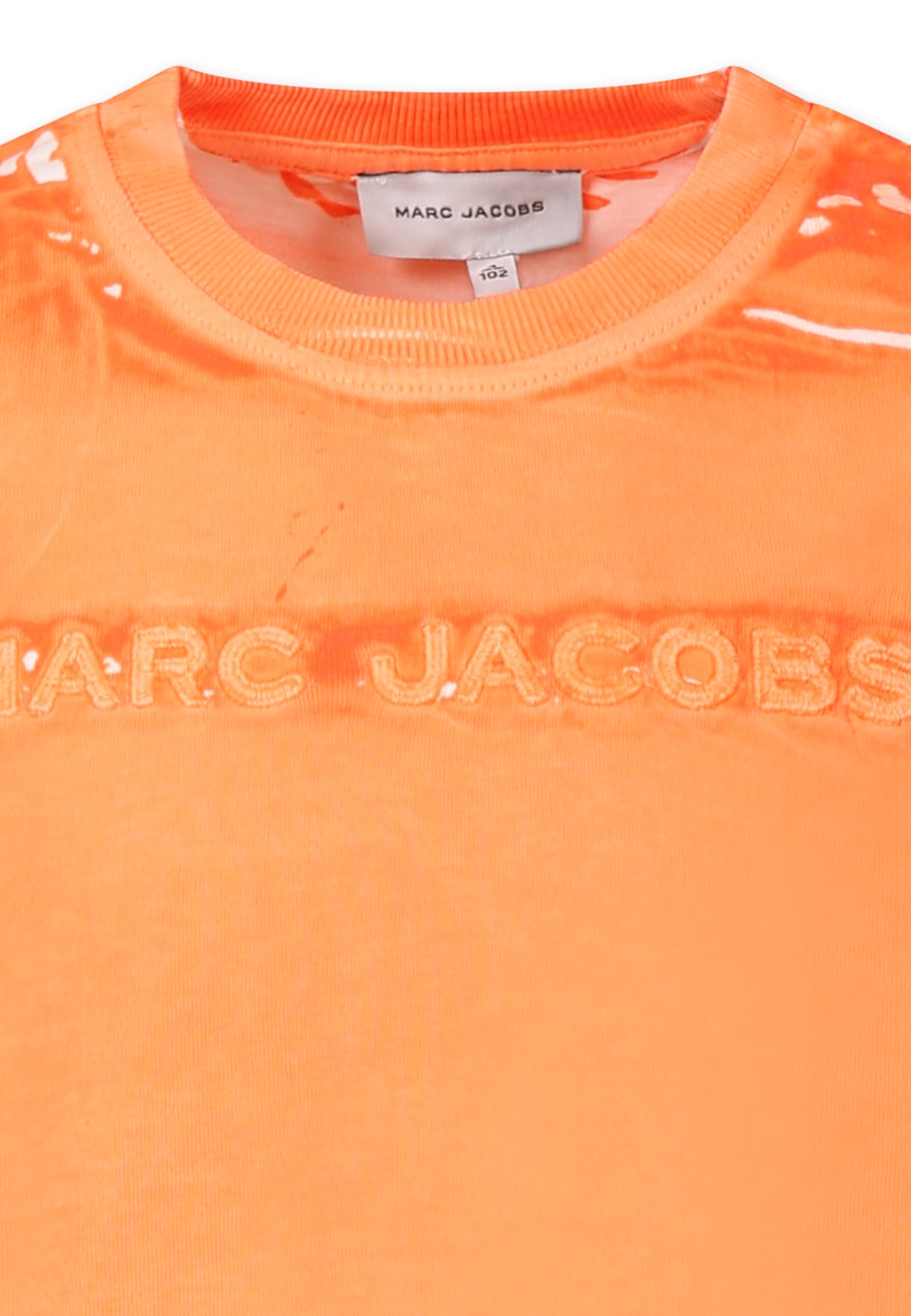 Marc Jacobs Orange T-shirt For Kids With Logo In Orange