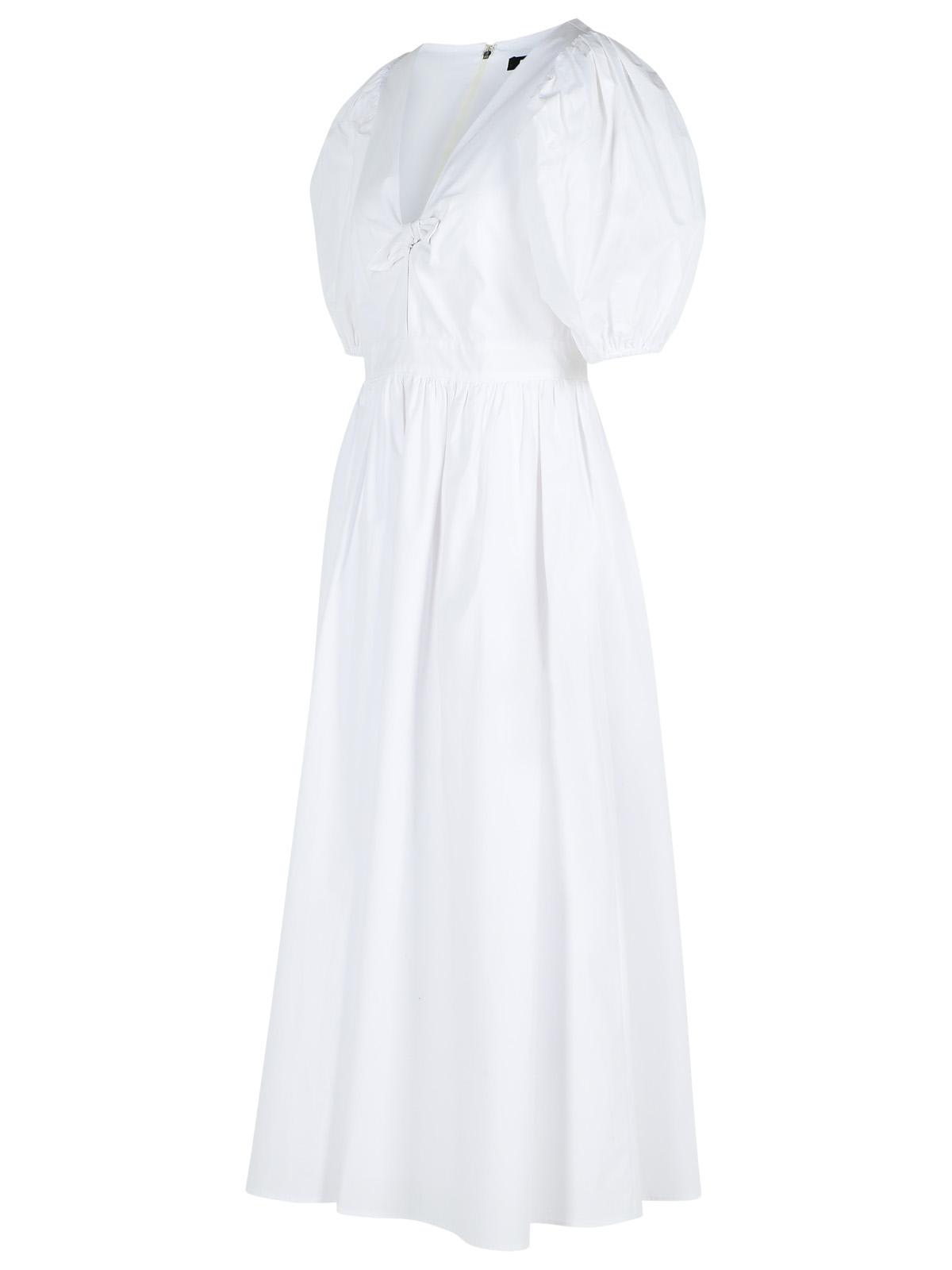 Rotate Birger Christensen Rotate Puff Sleeve Midi Dress In White