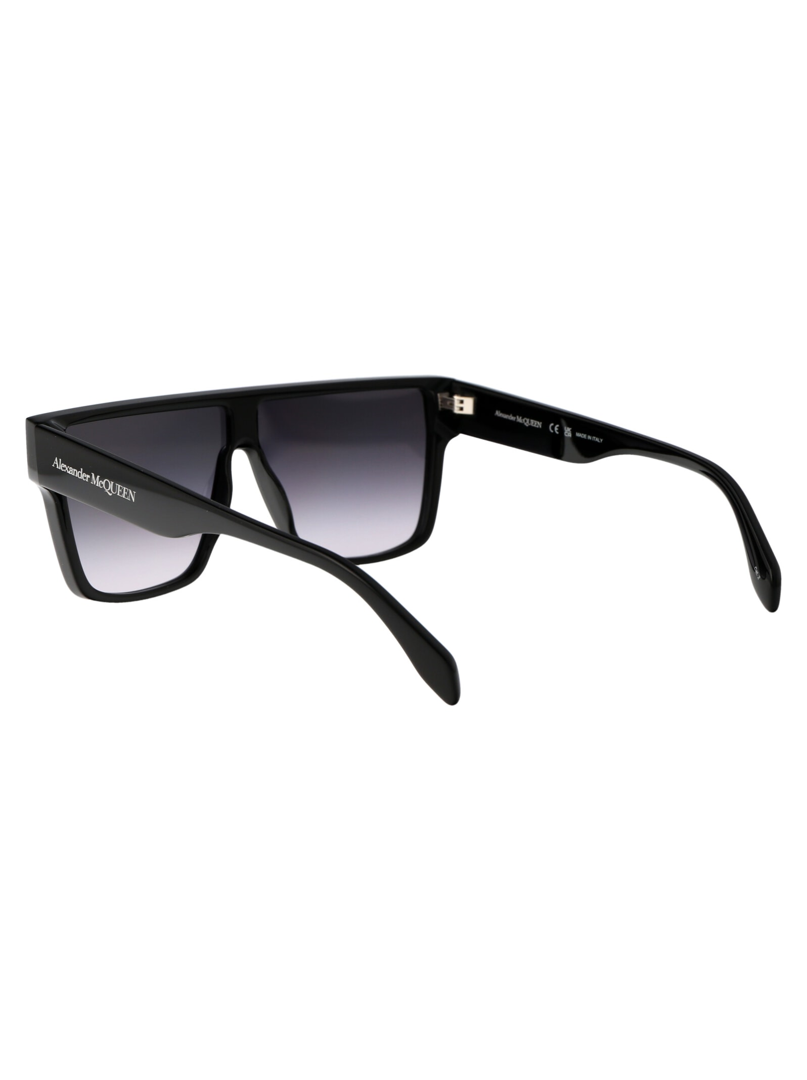 Shop Alexander Mcqueen Am0354s Sunglasses In 001 Black Black Grey