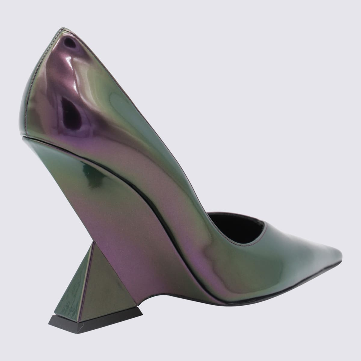 Shop Attico Holographic Cheope Pumps In Holographic Purple