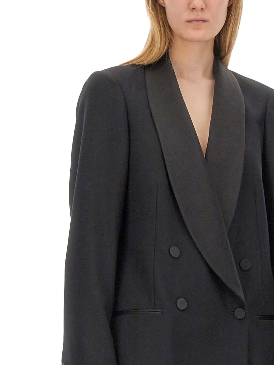 Dries Van Noten Blinker Tux Double-breasted Blazer In Black