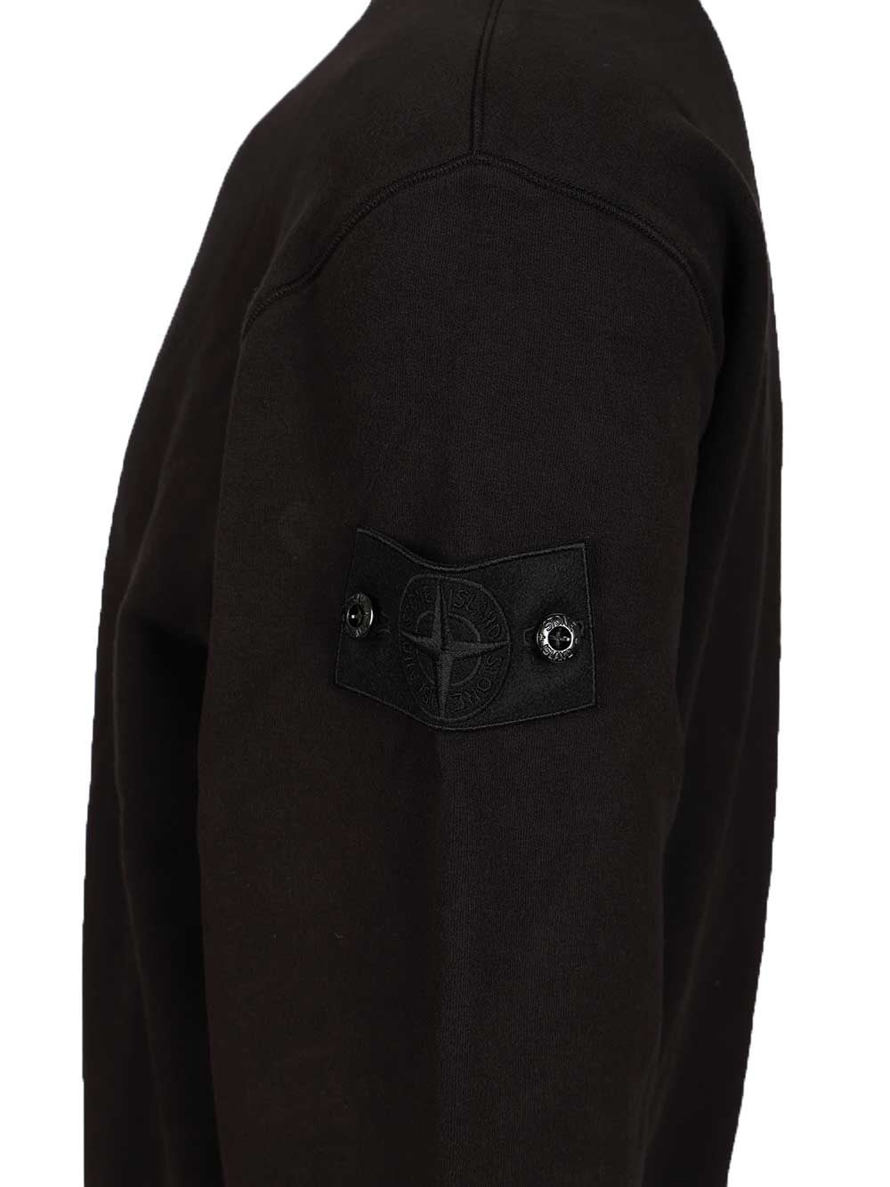 Stone Island Men's Diagonal Fleece Sweatshirt In Black