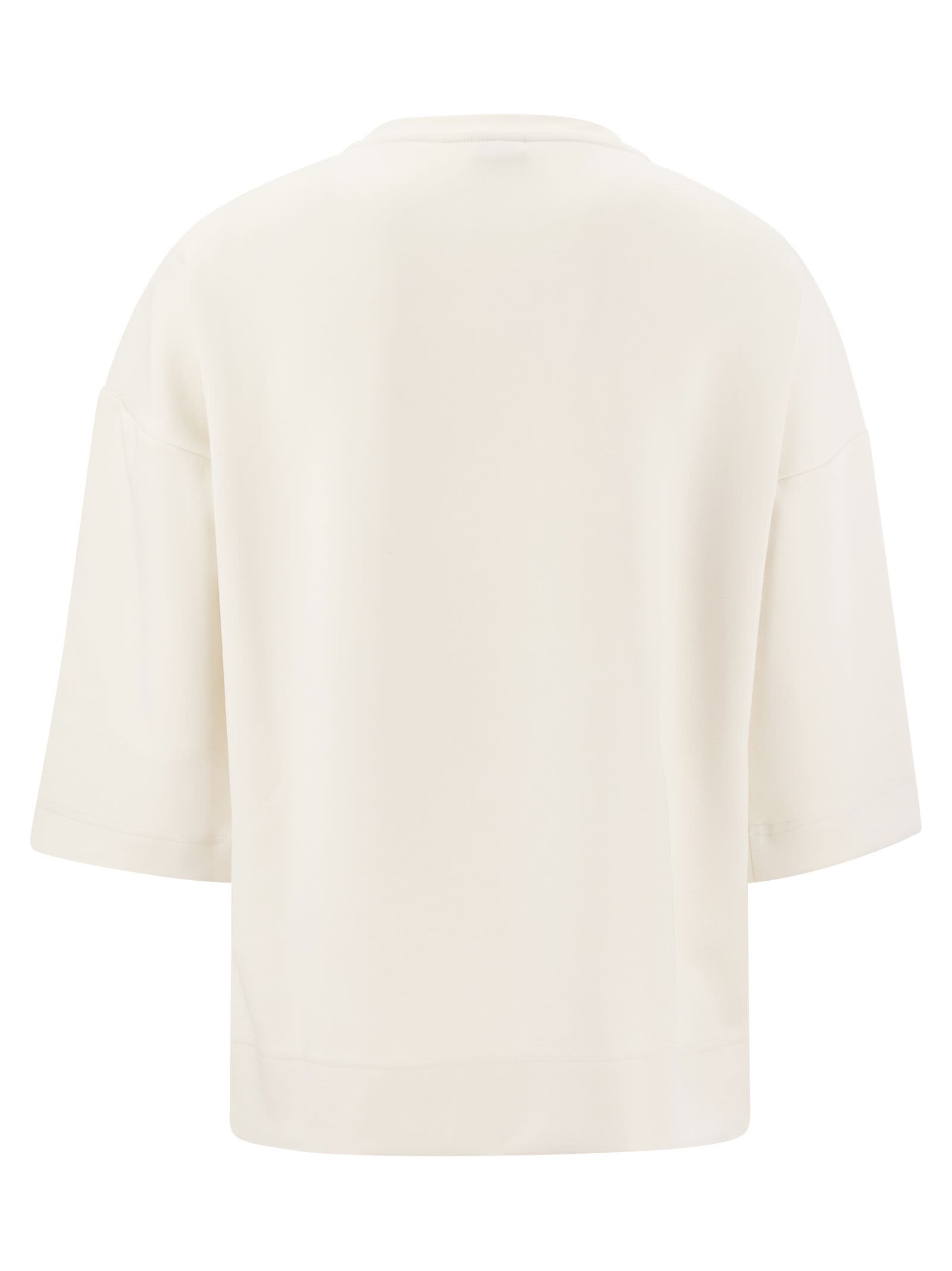 Shop Colmar Crew-neck Sweatshirt With Glitter Logo Print In White