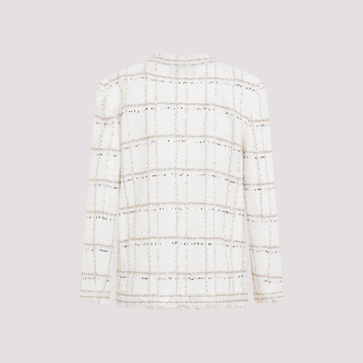 Shop Giambattista Valli Bouclé Jacket In Ivory Gold