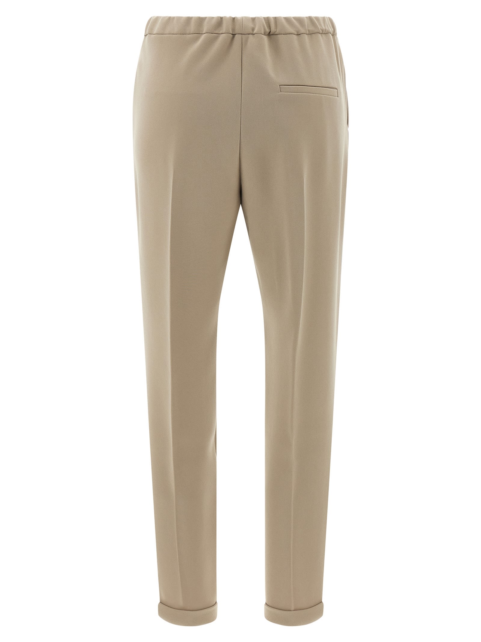 Alberto Biani Cadi Fabric Pants With Elastic Waistband In Neutral