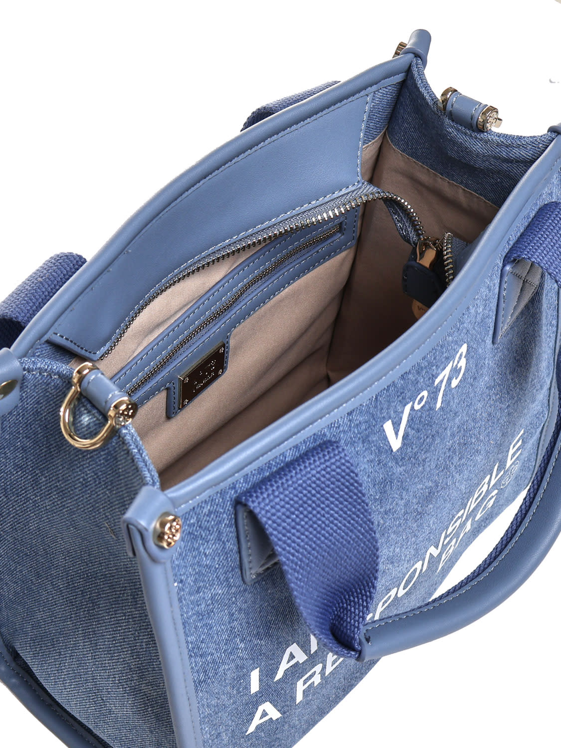 V73 RESPONSIBILITY TOTE BAG IN CANVAS AND ECO-LEATHER