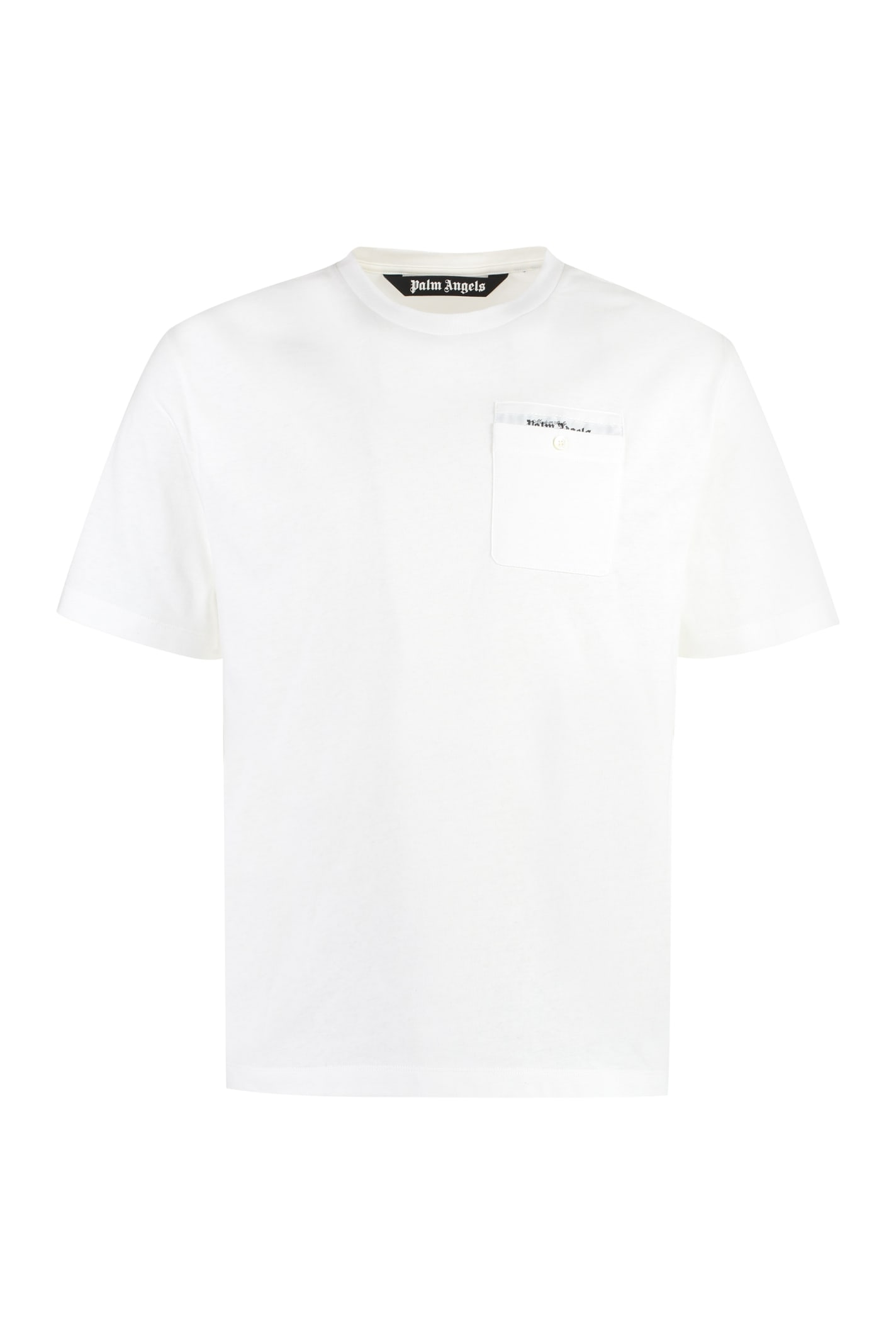 Shop Palm Angels Cotton Crew-neck T-shirt In White