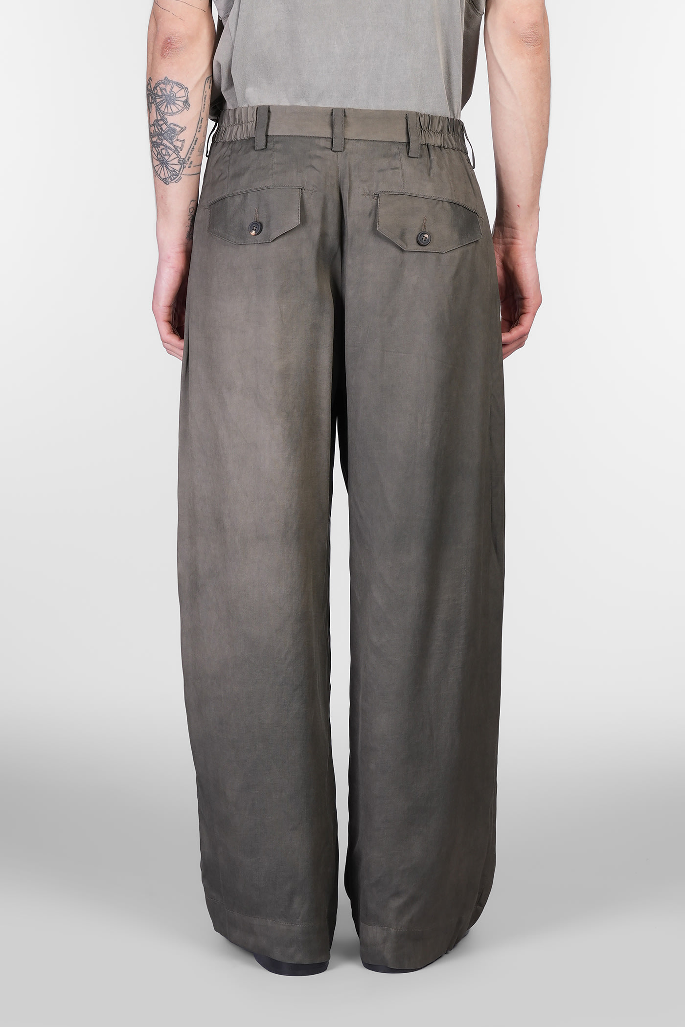 Ziggy Chen Pants In Green Viscose