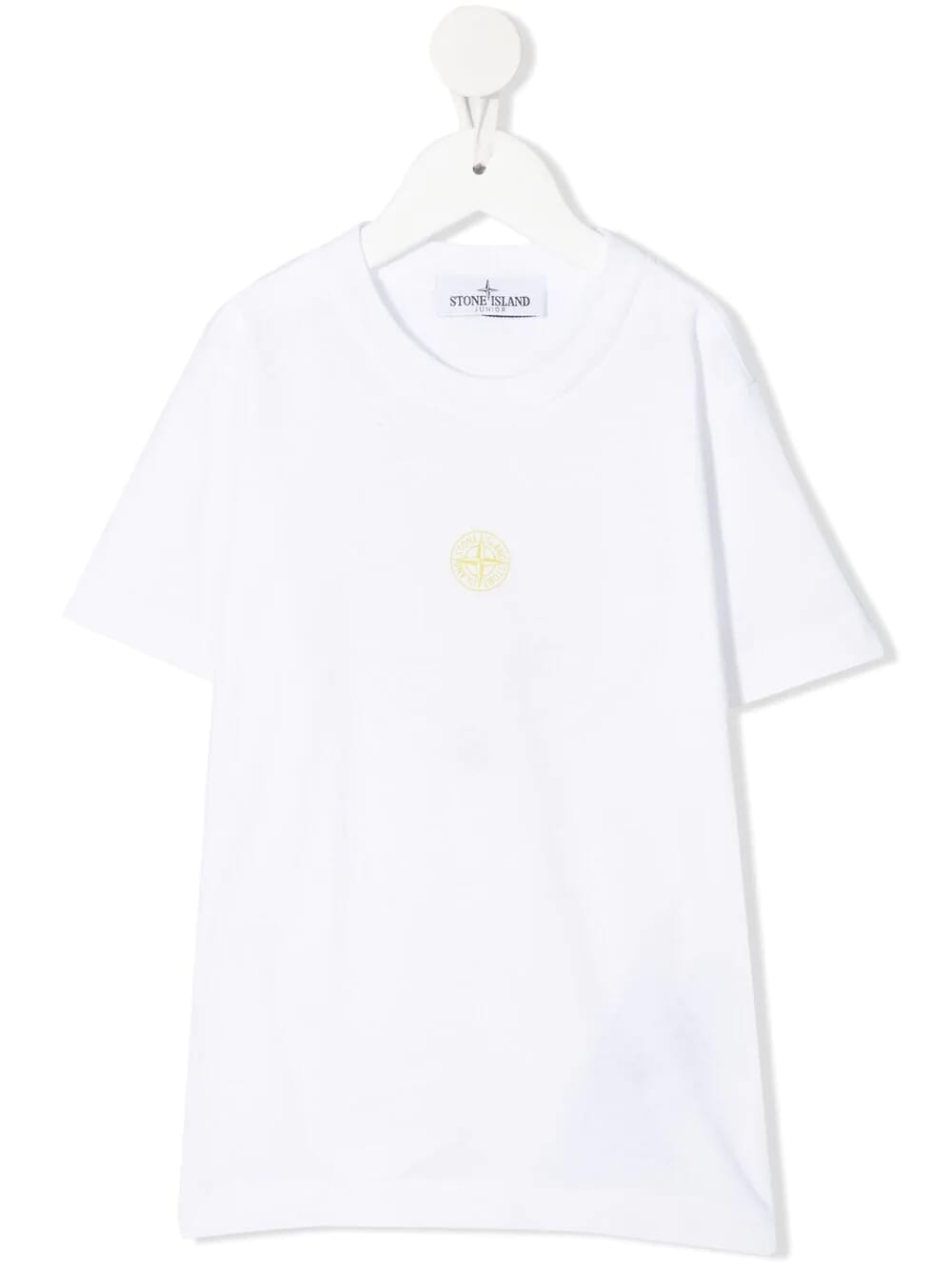 Stone Island Junior White Kid T-shirt With Contrast Logos