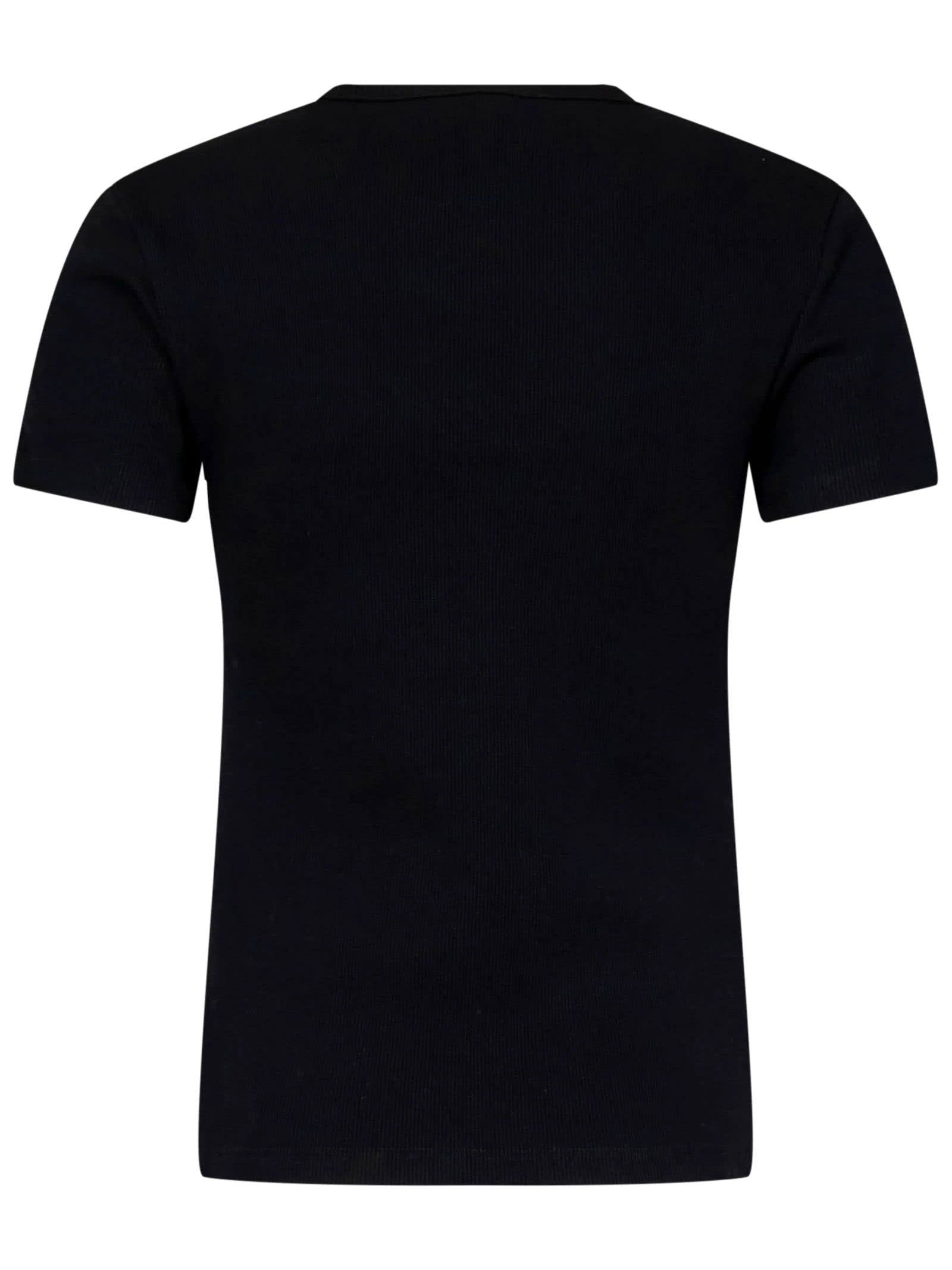 Shop Off-white Black Stretch-cotton T-shirt