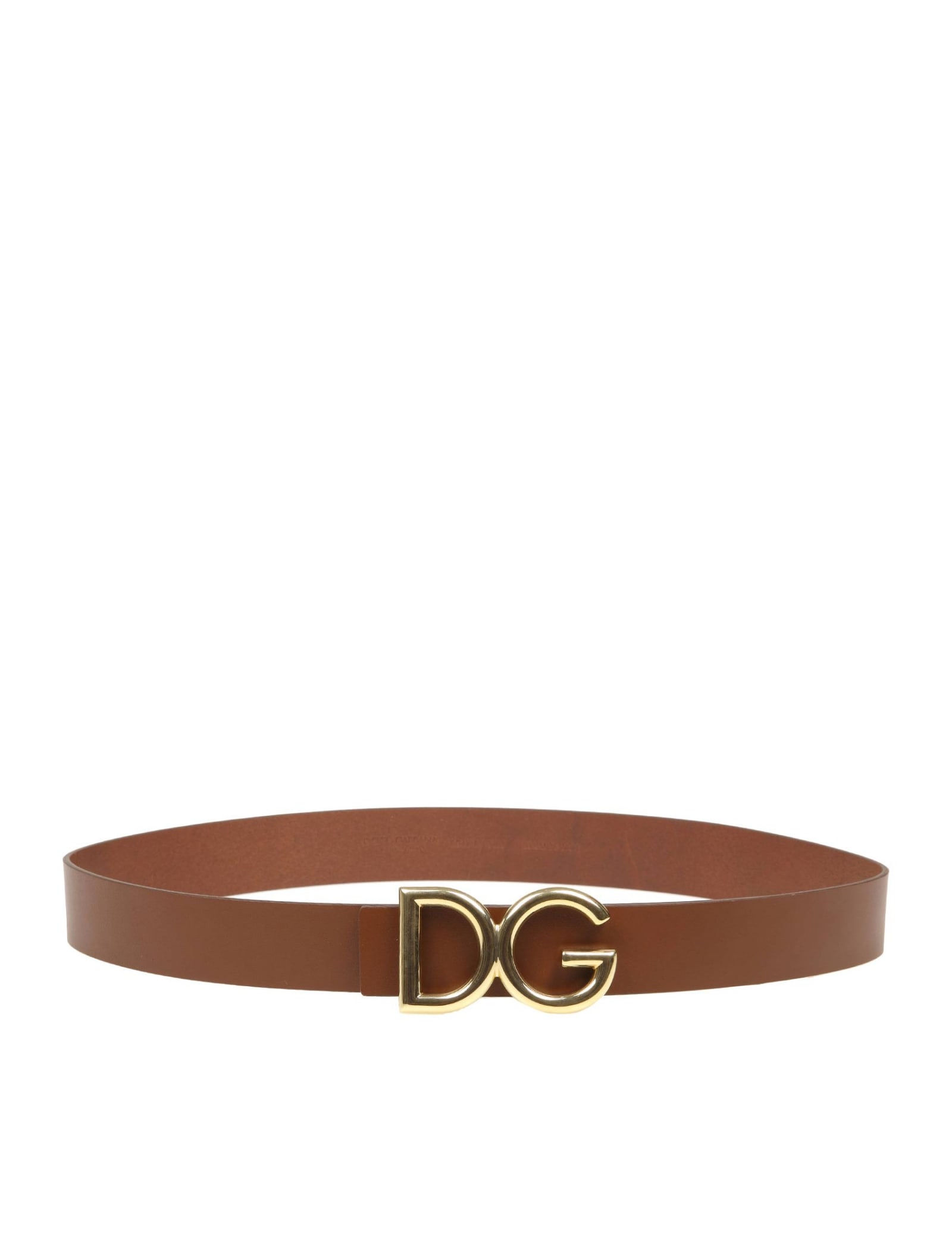 Click to view more detailed imagery on our partner's website Dolce & Gabbana Calf Belt With Dg Metal Logo In Leather