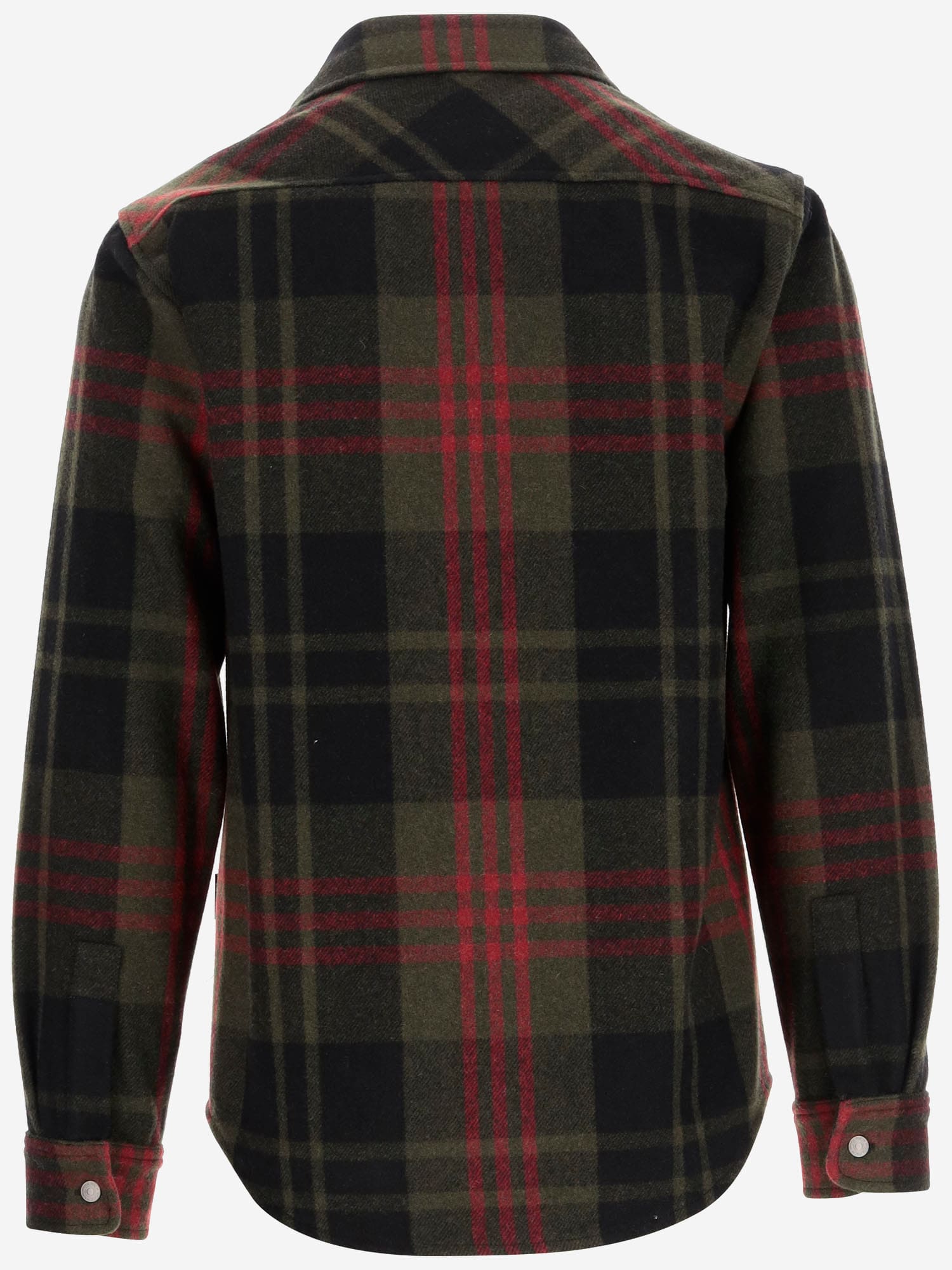 Shop Woolrich Check Pattern Wool Shirt In Red