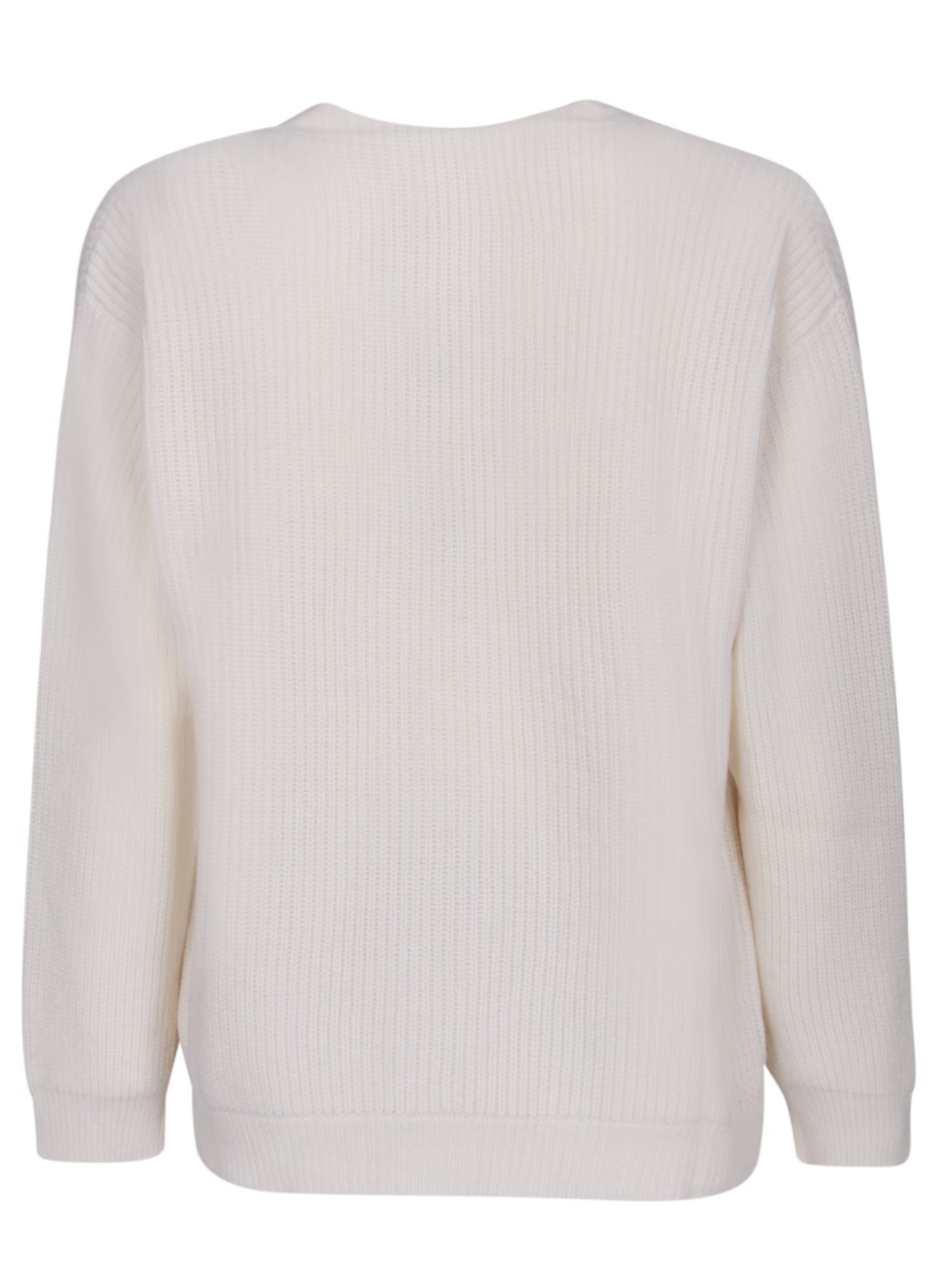 Shop Lardini Cream Wool And Cashmere Cardigan In White