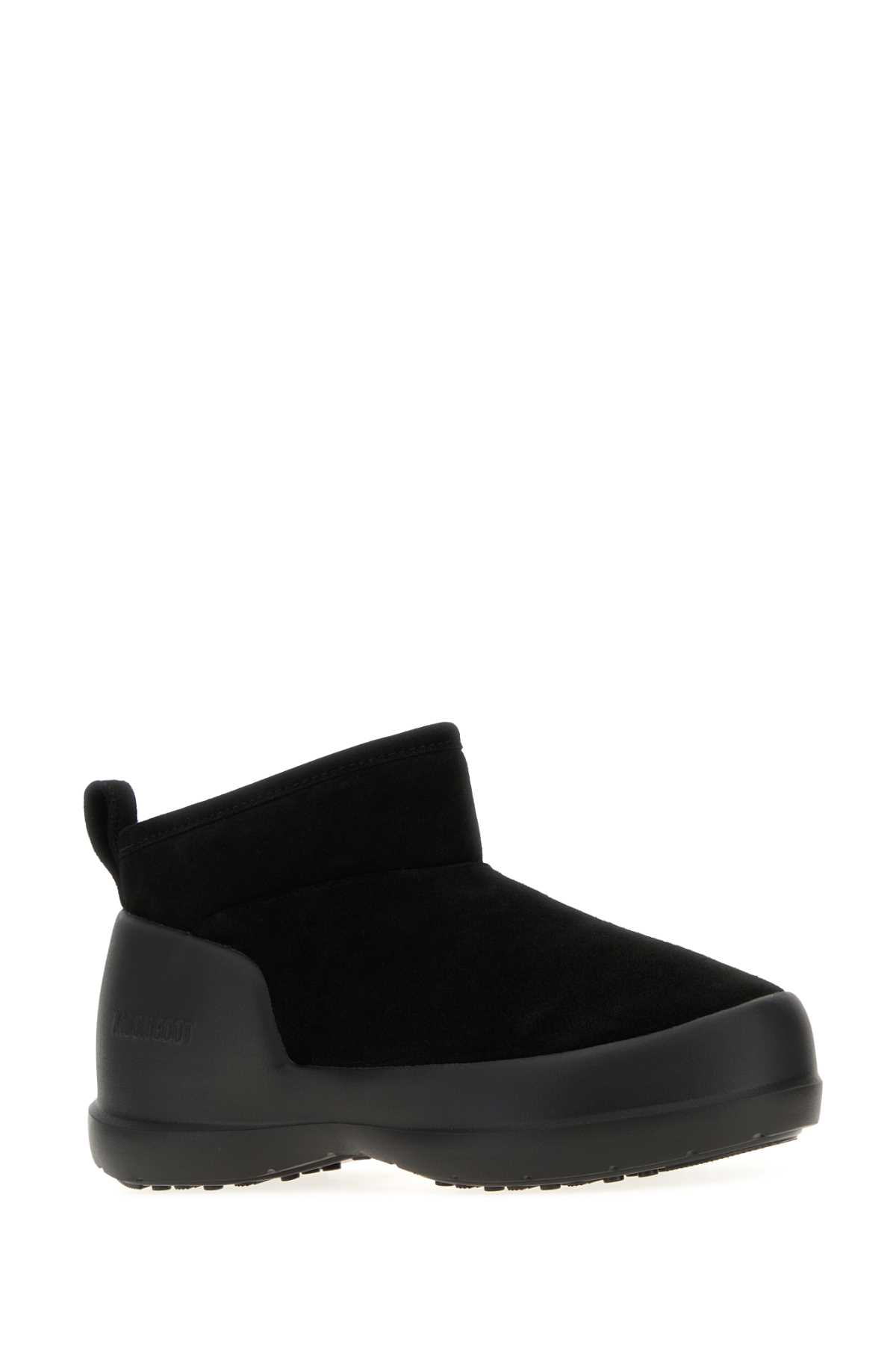 Moon Boot Black Suede Mezzaluna Ankle Boots In Black