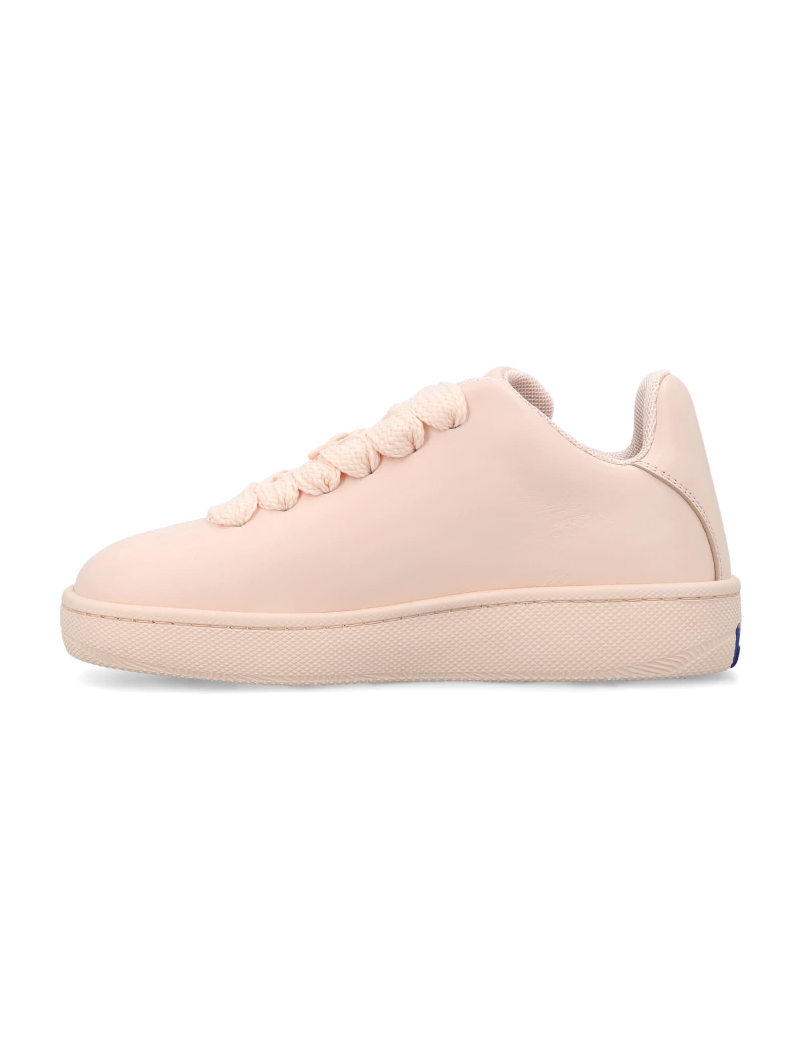Shop Burberry Leather Box Sneakers In Baby Neon