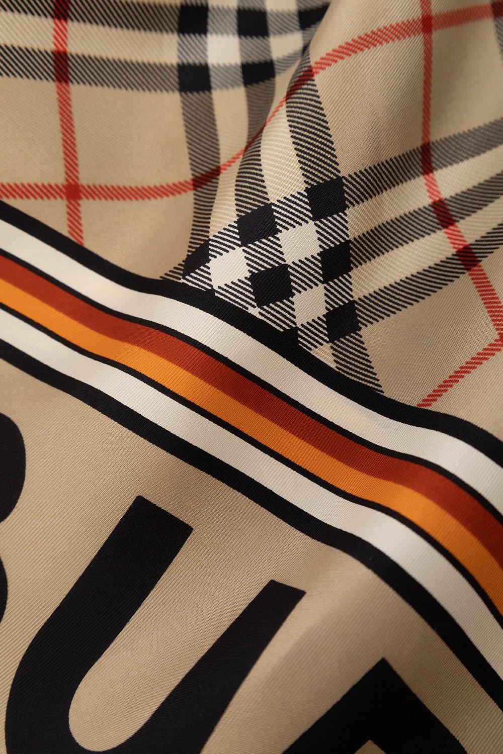 Burberry Logo Check Printed Scarf In Multi | ModeSens