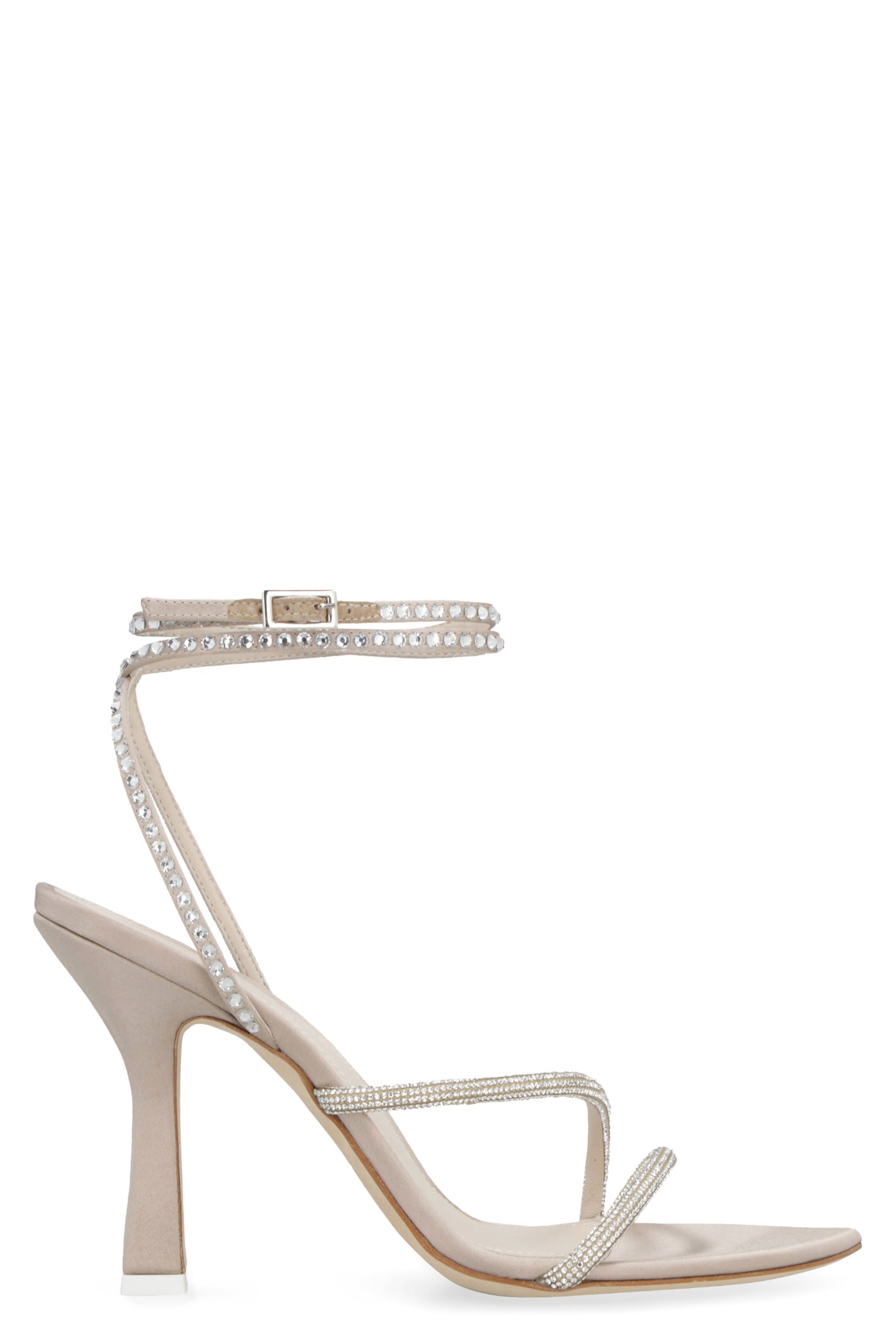 Shop 3juin Giglio Satin Sandals In Turtledove