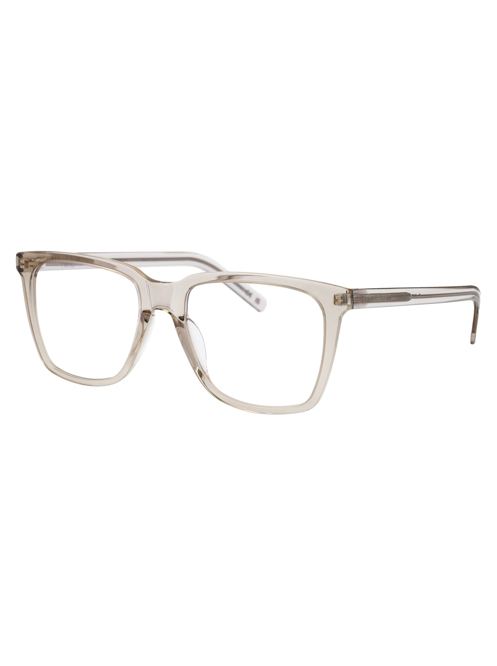 Saint Laurent Sl 717 Slim Glasses In Beige-beige-transparent