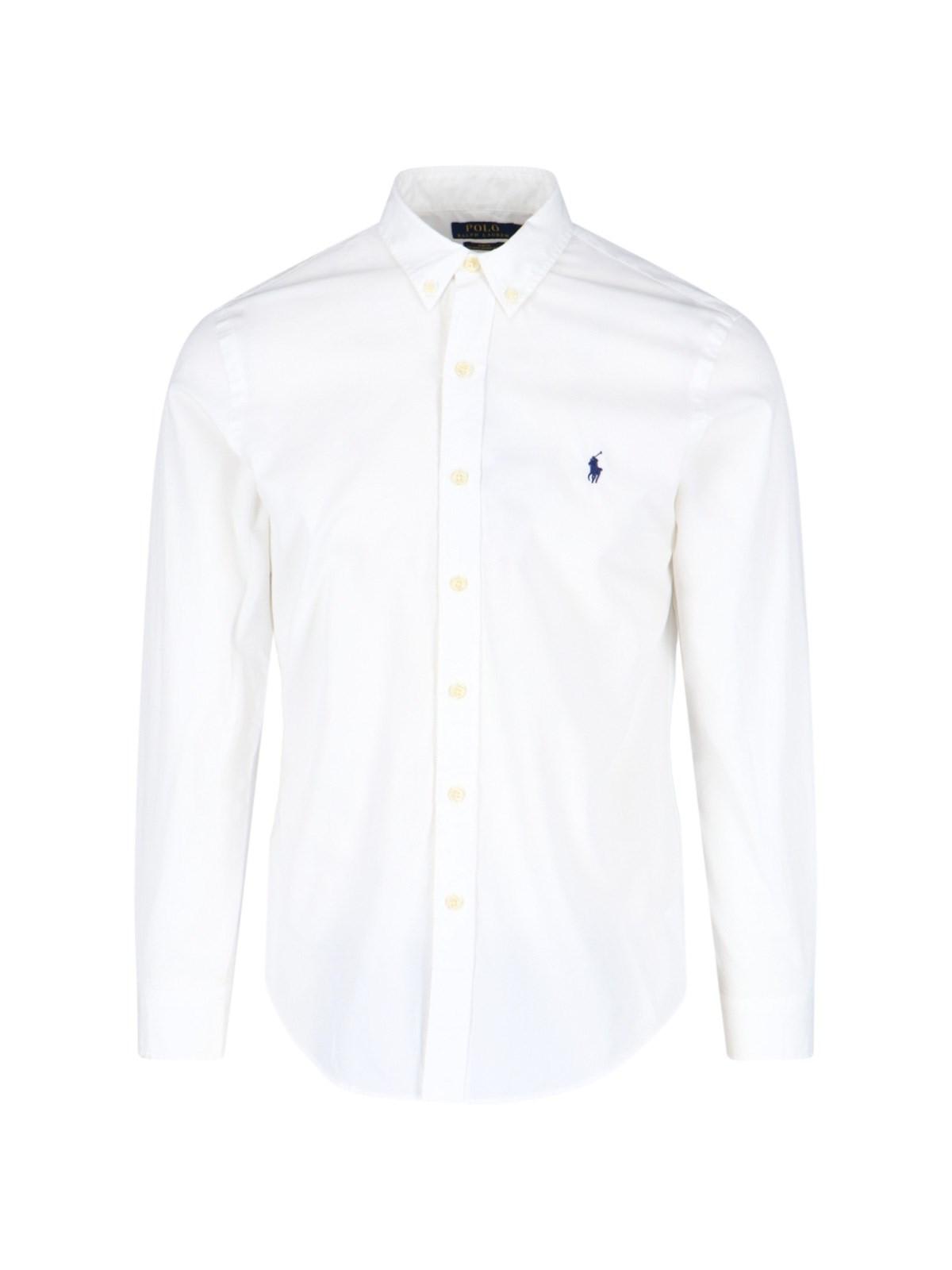 Shop Polo Ralph Lauren Logo Shirt  In White