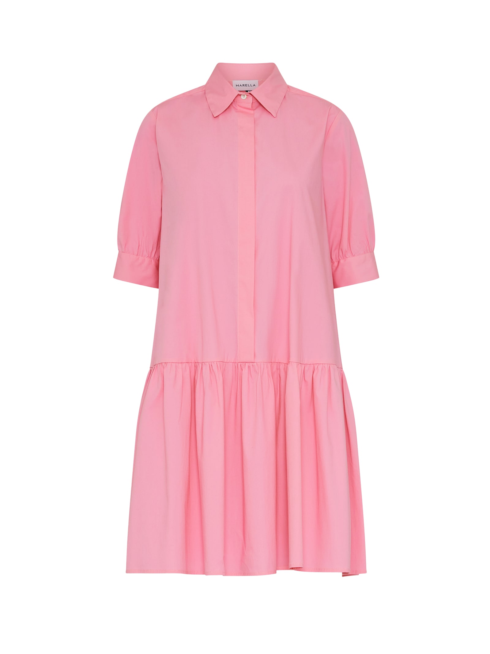 Shop Marella Pink Midi Dress In Rosa Intenso