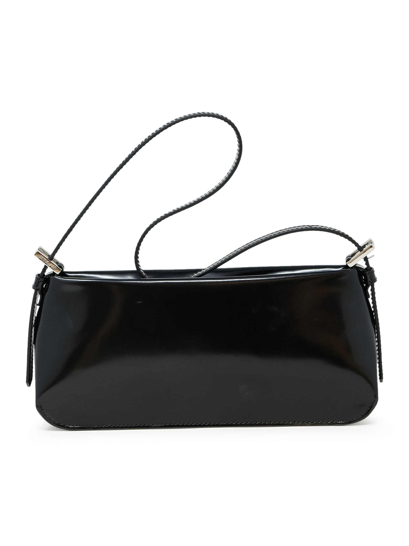 By Far Dulce Black Semi Patent Leather Handbag