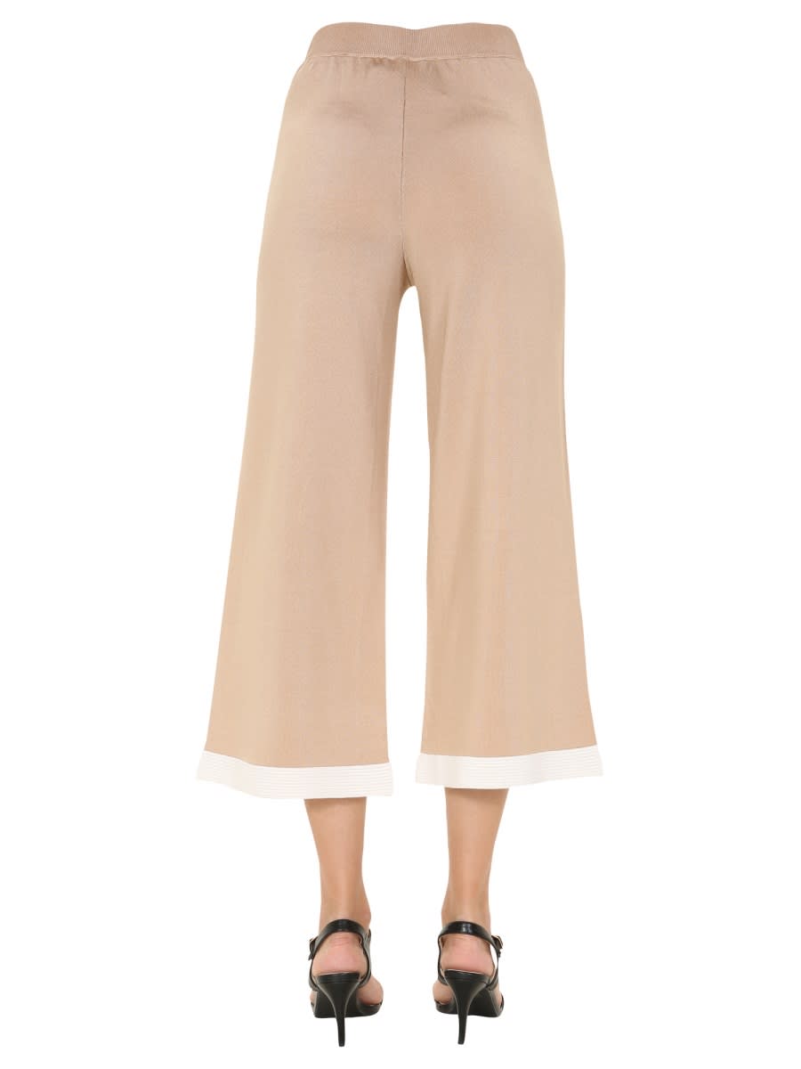 Shop Boutique Moschino Cropped Trousers In Beige