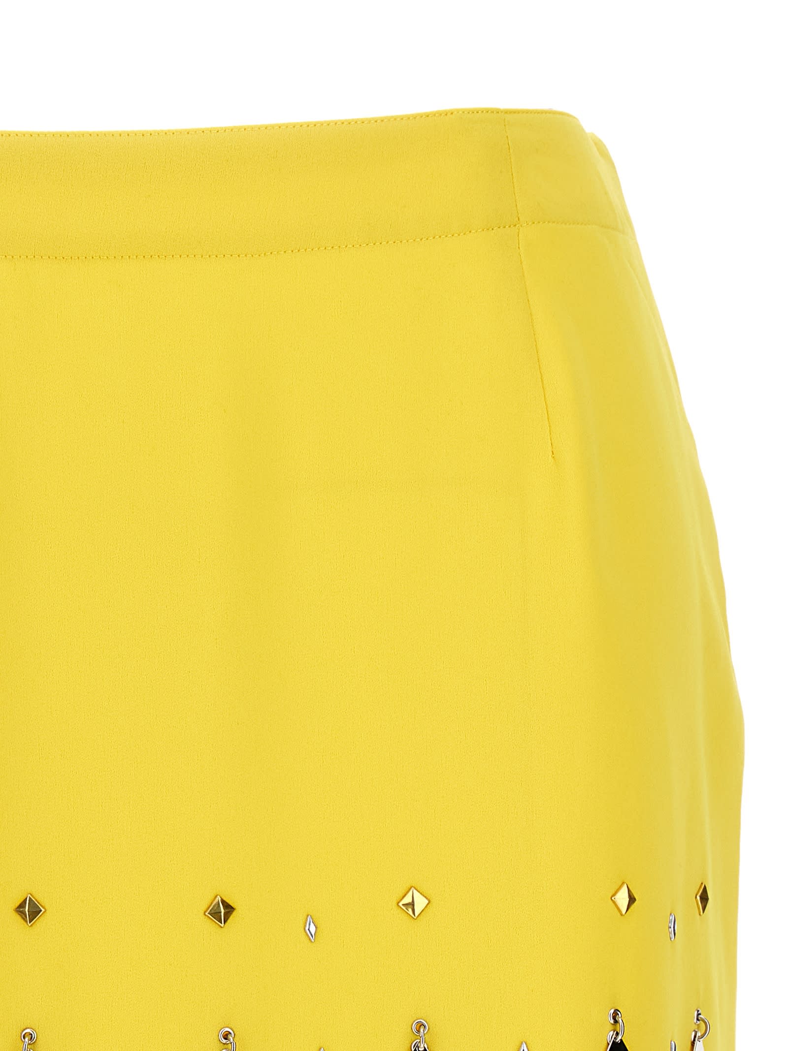 Shop Rabanne Diamond-hued Sequin Skirt In Yellow