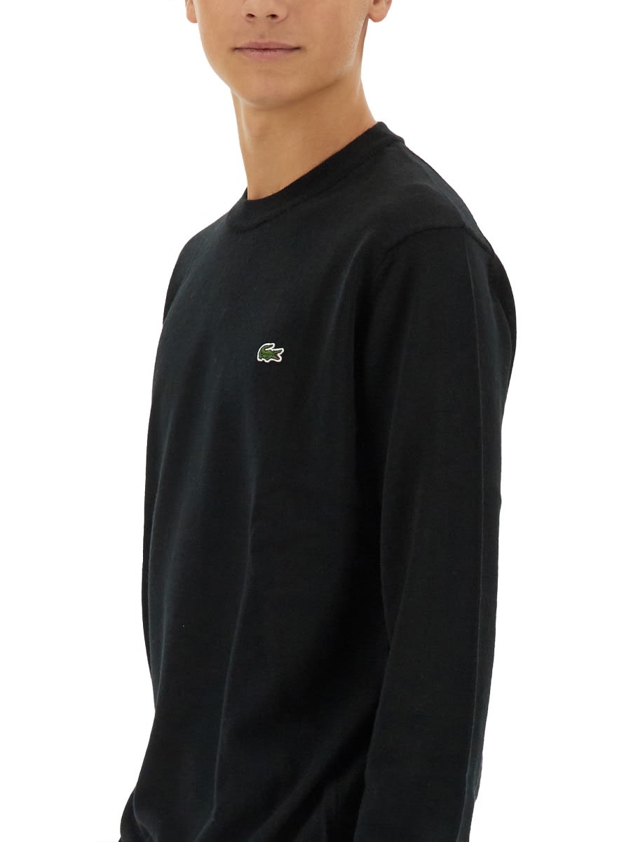 Lacoste Pullover In Cotone Nero In Black