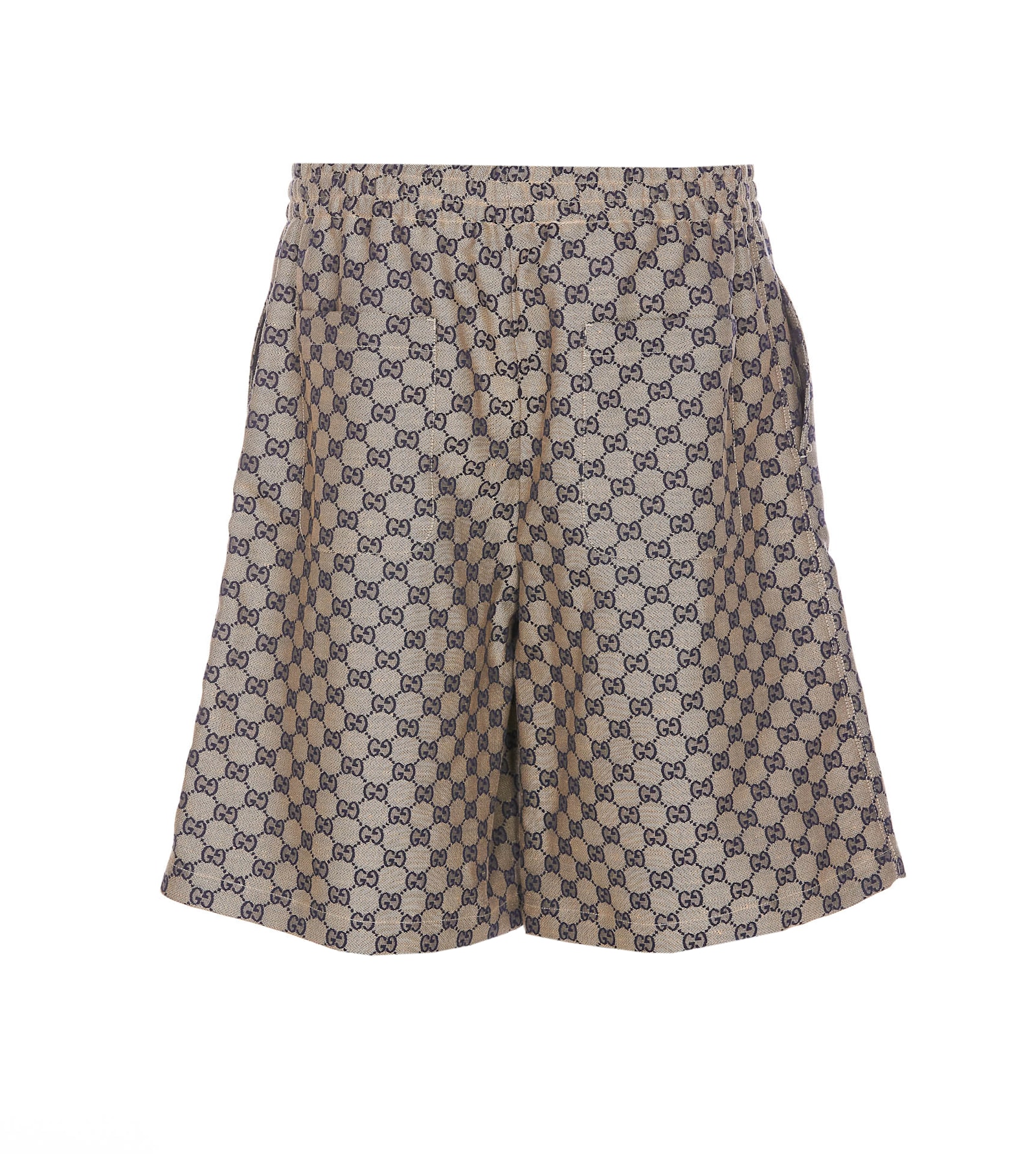 Shop Gucci Gg Motif Shorts In Beige