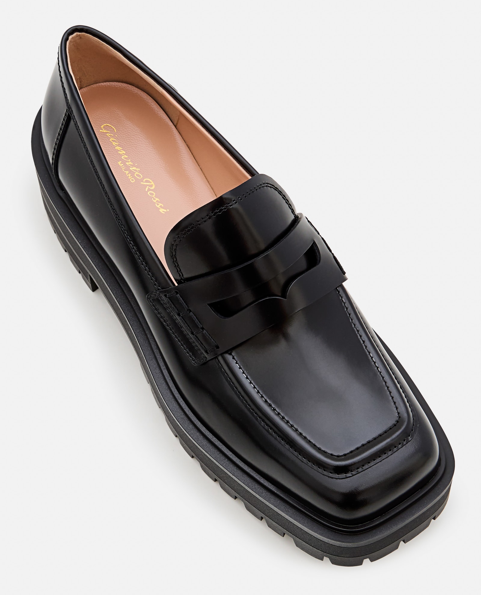 Shop Gianvito Rossi Leather Loafer In Black