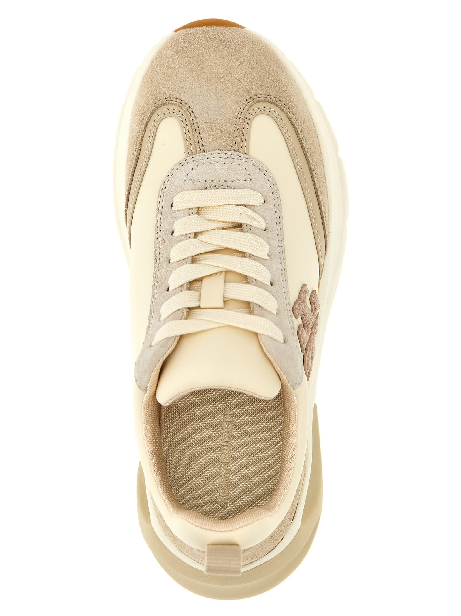Tory Burch Good Luck Sneakers Beige In Gold