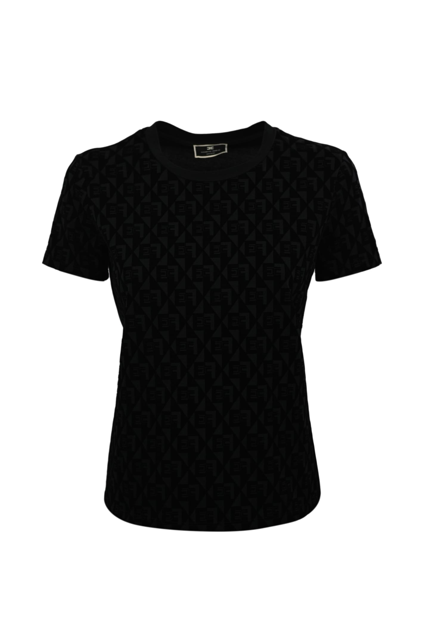 Elisabetta Franchi Short-sleeved All-over Logo Print T-shirt