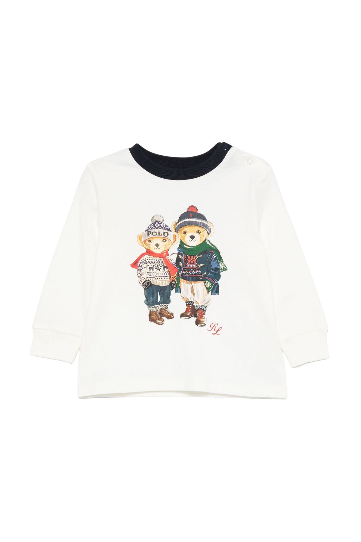 Polo Ralph Lauren Cotton T-shirt With Polo Bear Pattern In White