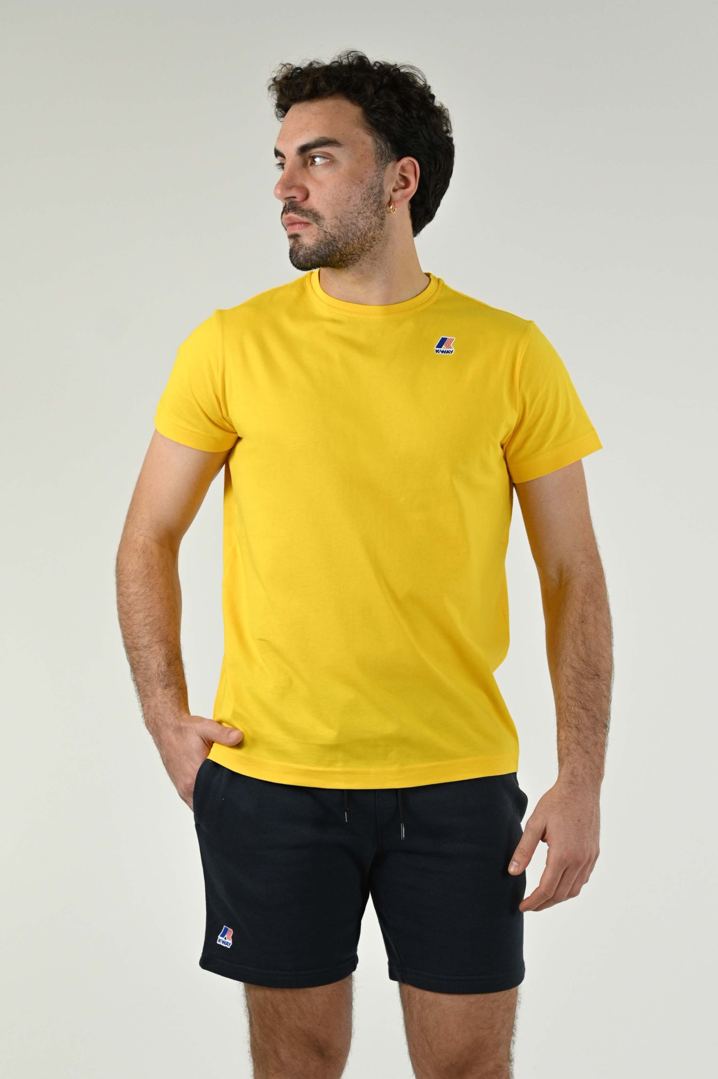 K-way Sunshine Yellow Crew Neck Cotton Tee In Yellow