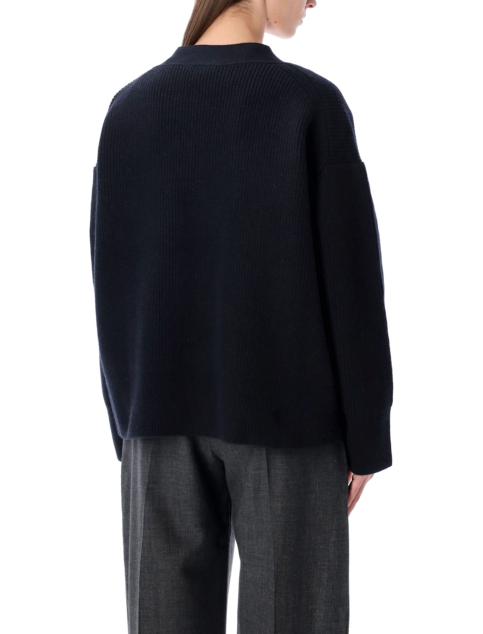 Studio Nicholson Whitt Merino Wool Cardigan In Blue