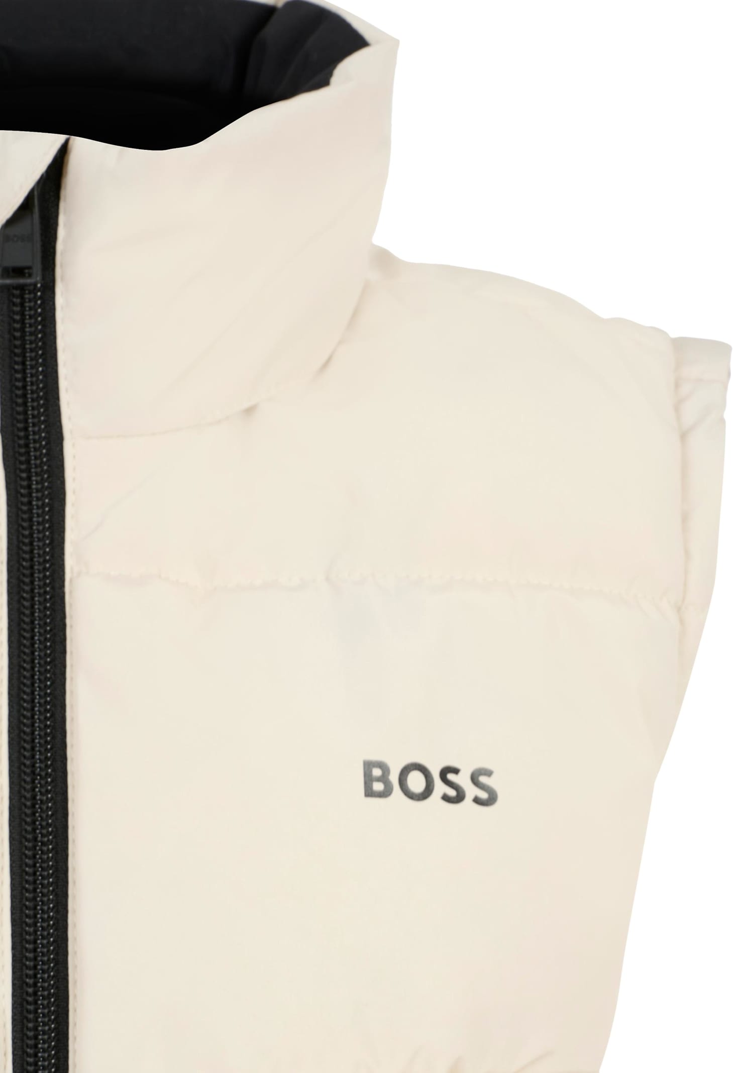 Hugo Boss Beige Vest For Boy With Logo In Neutral